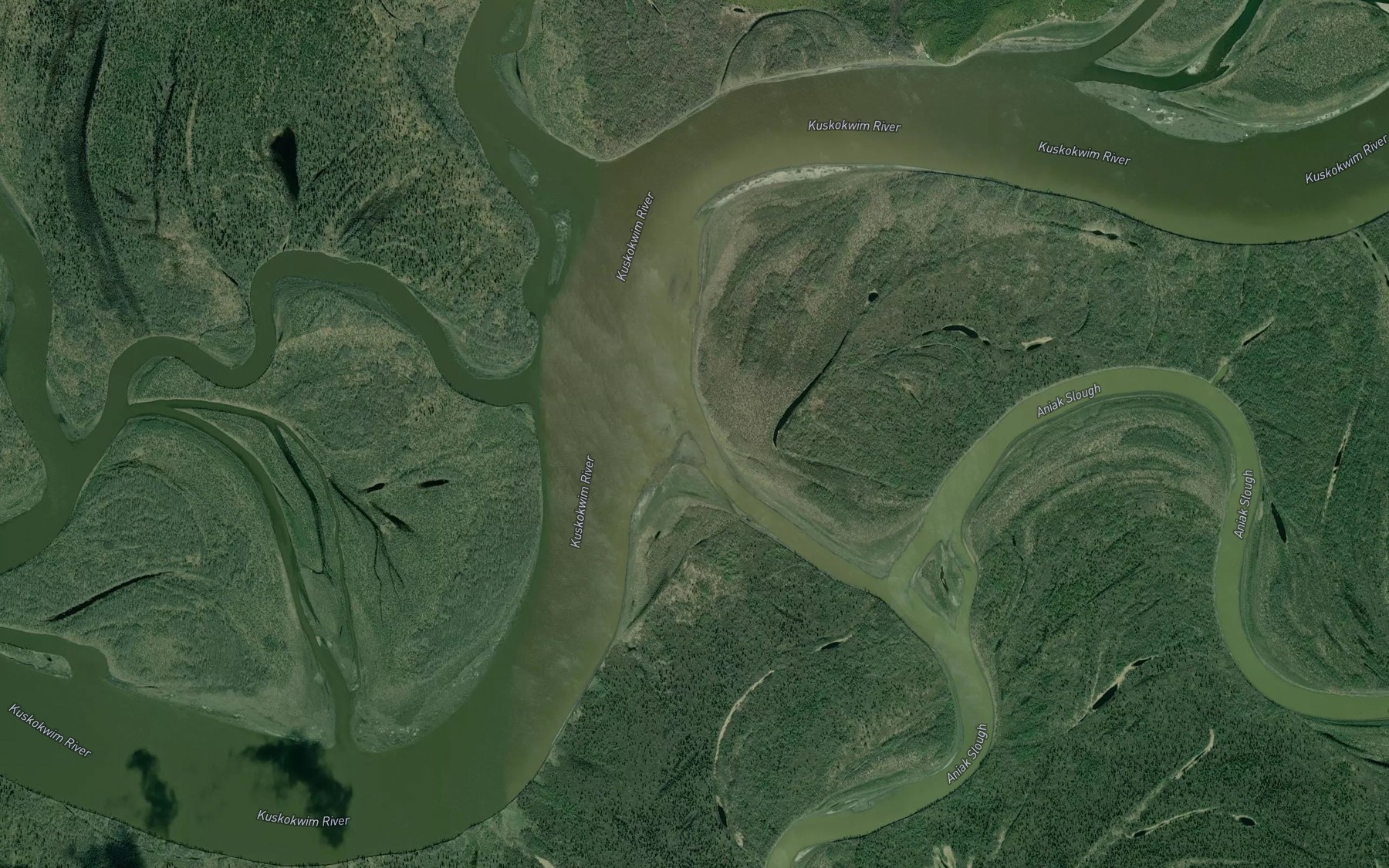 Satellite map of the Aniak Slough