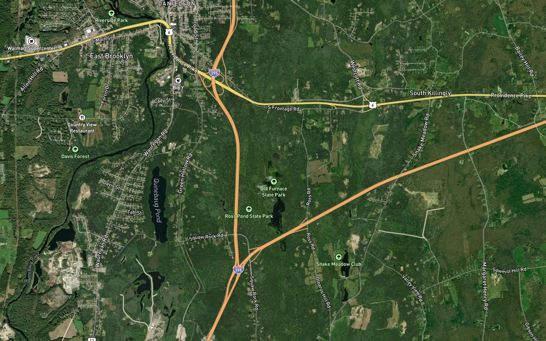 Satellite map of the Lower Ross Pond