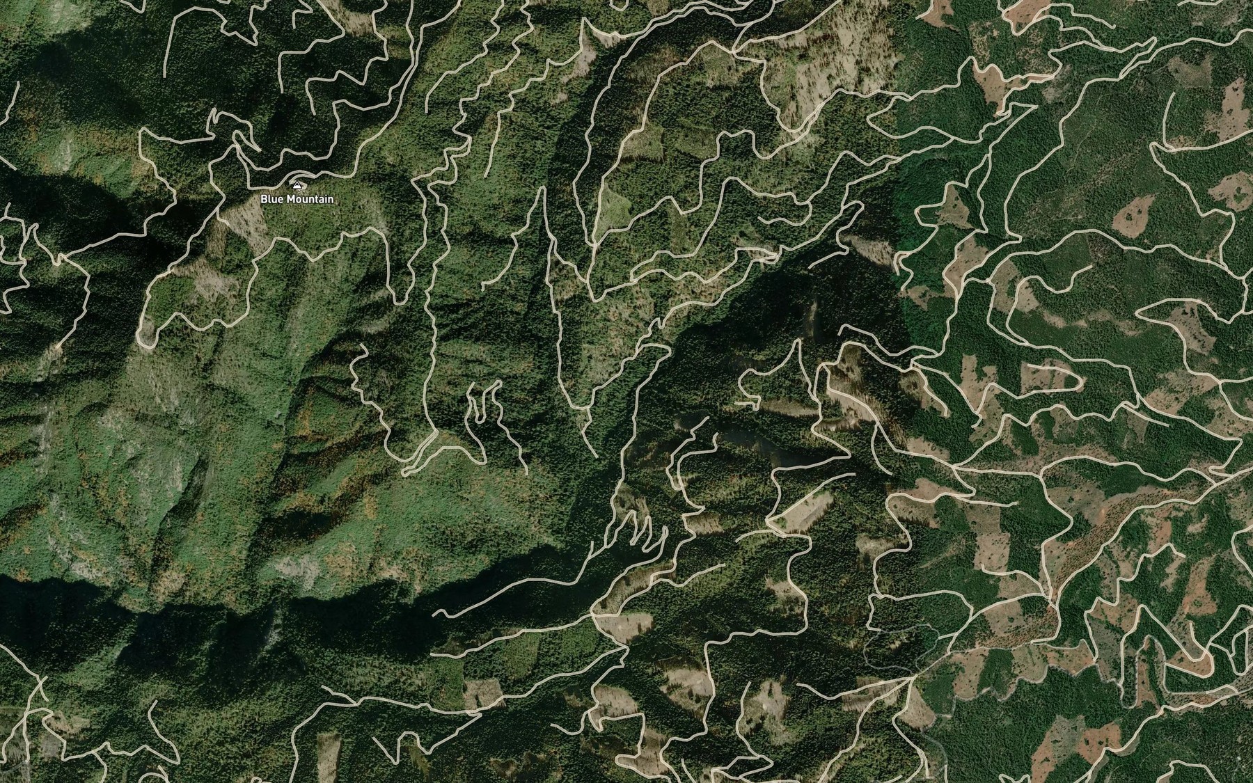 Satellite map of the Martel Creek