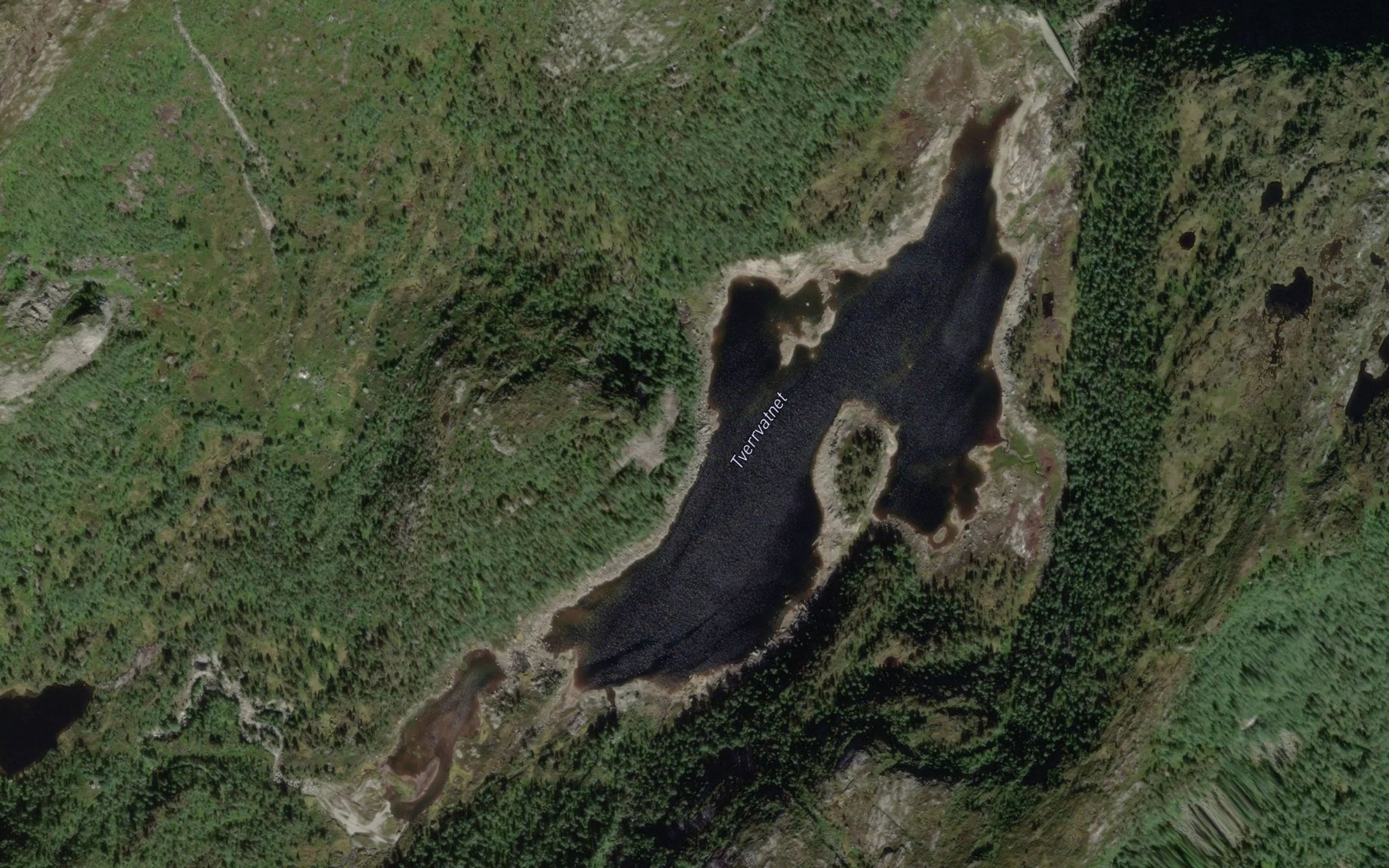 Satellite map of the Tverrvatnet