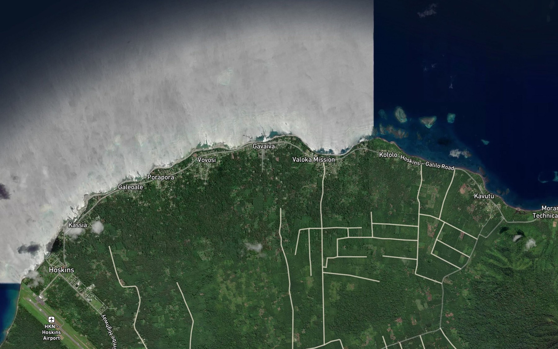 Satellite map of the Golo River