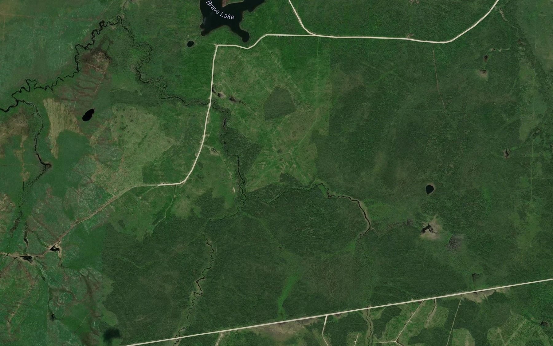 Satellite map of the Duckwing Creek