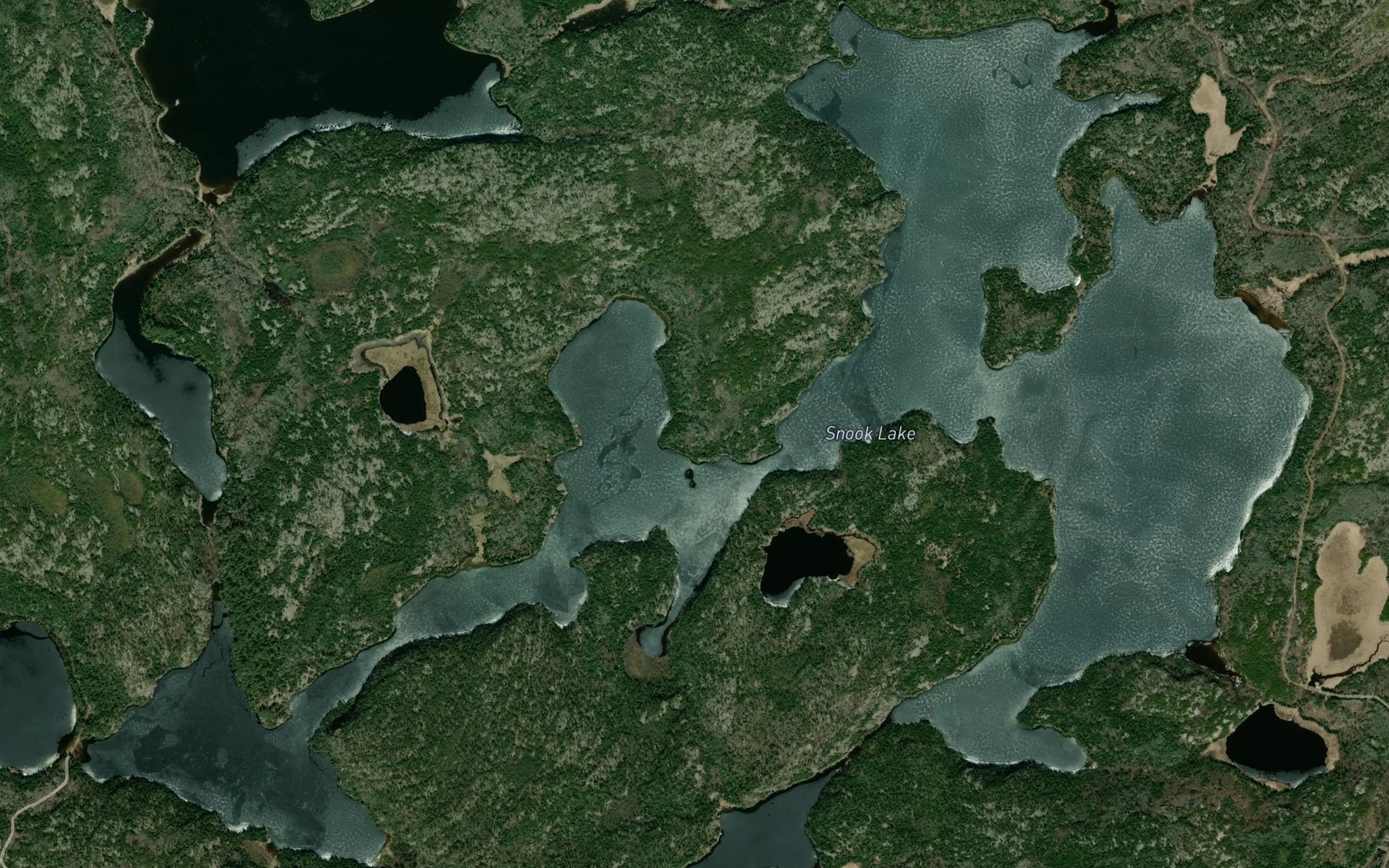 Satellite map of the Snook Lake