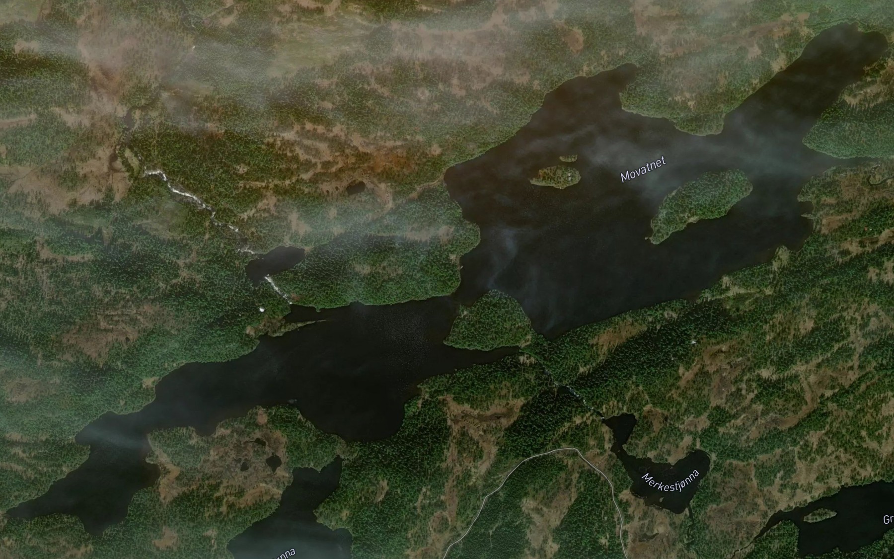 Satellite map of the Movatnet
