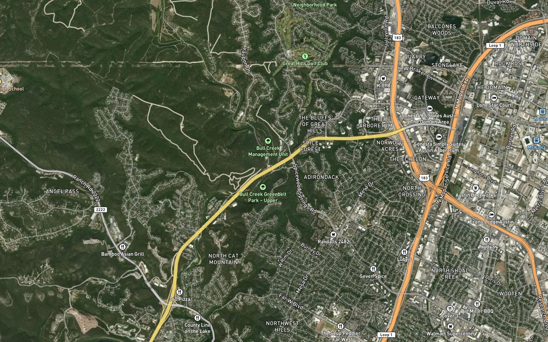 Satellite map of the Furtado Creek