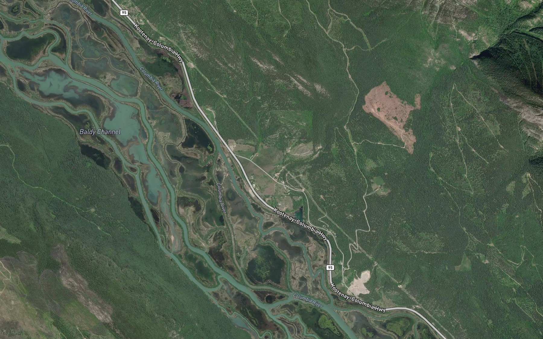 Satellite map of the Hot Creek