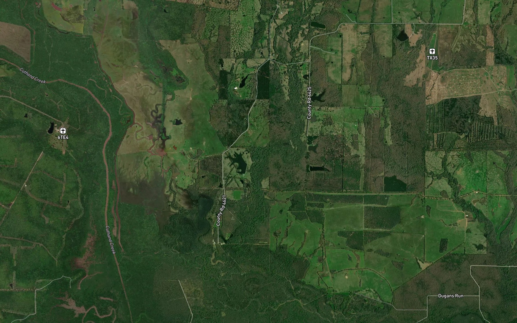Satellite map of the Crooked Creek
