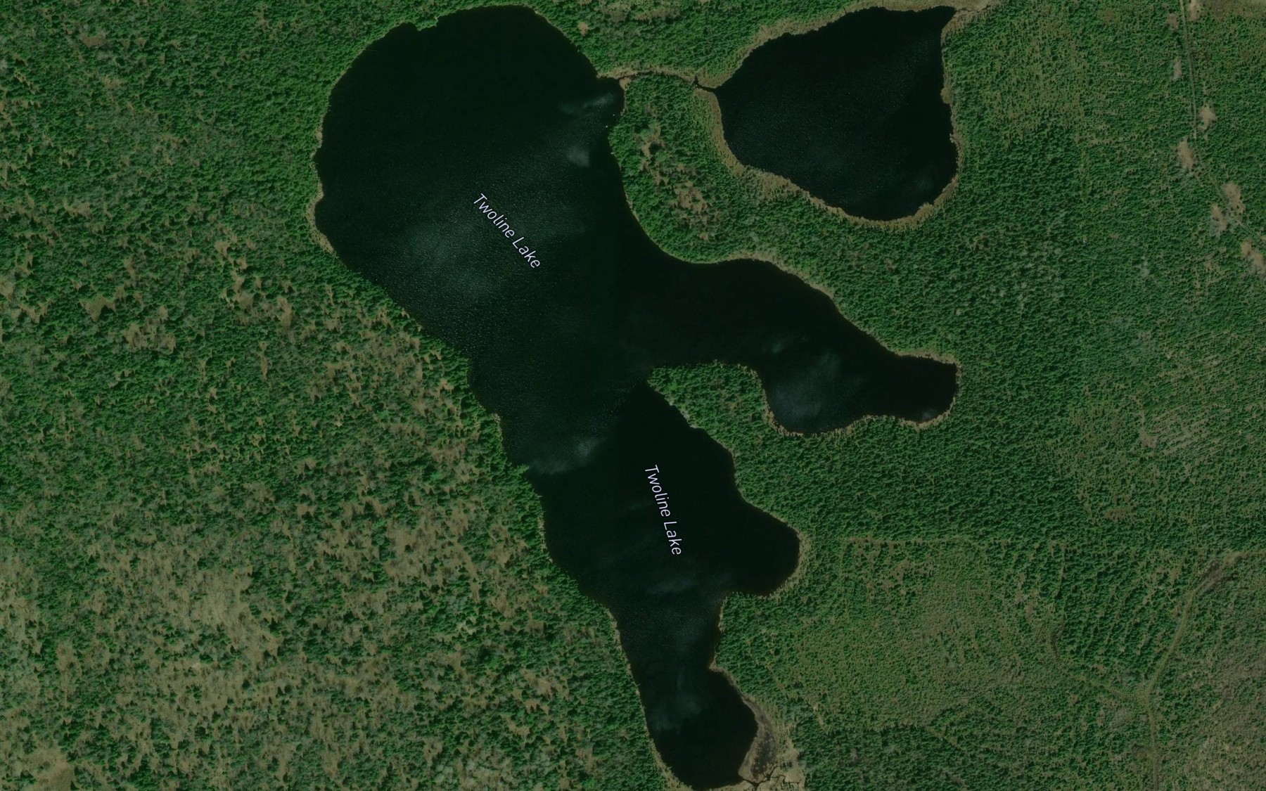 Satellite map of the Twoline Lake