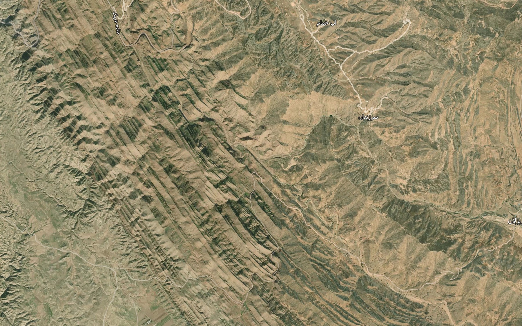 Satellite map of the Rudkhaneh-ye Ab Talkh