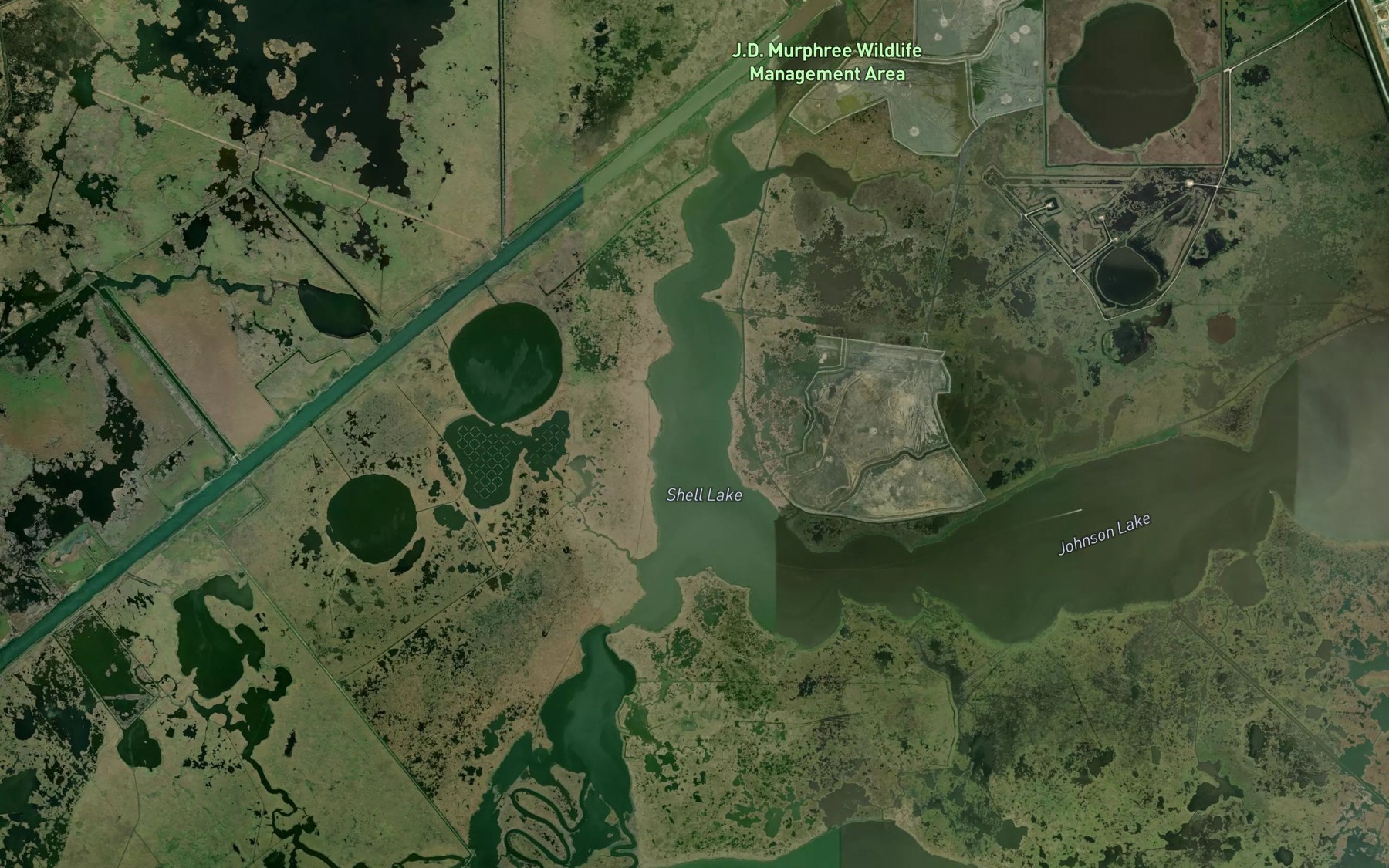 Satellite map of the Shell Lake