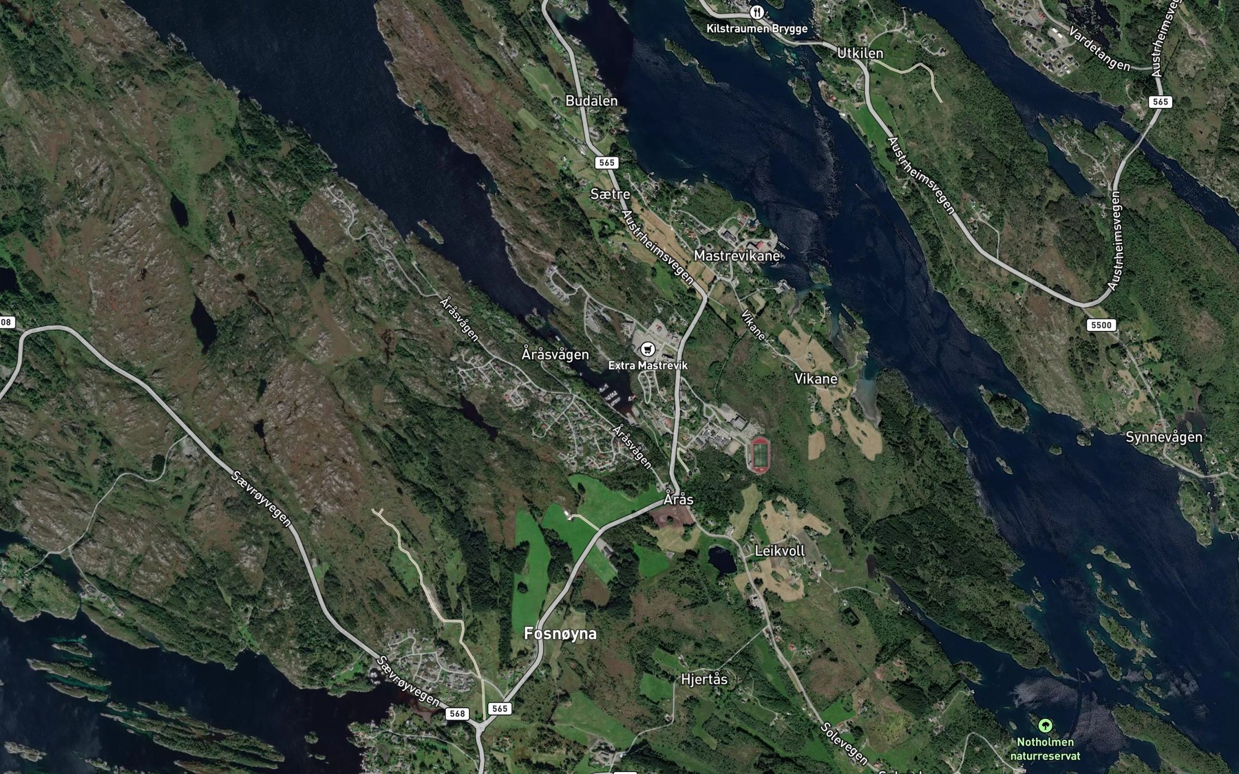 Satellite map of the Breidviki