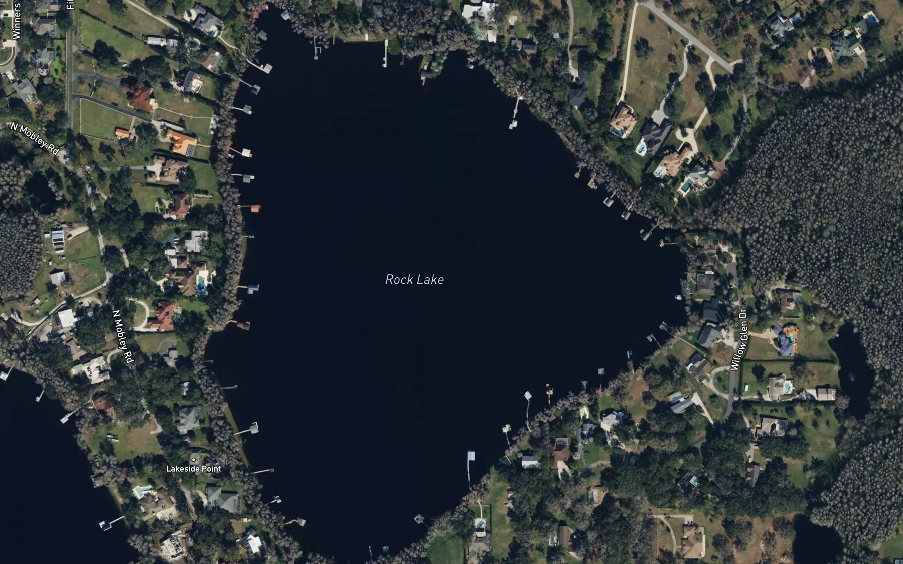 Satellite map of the Rock Lake