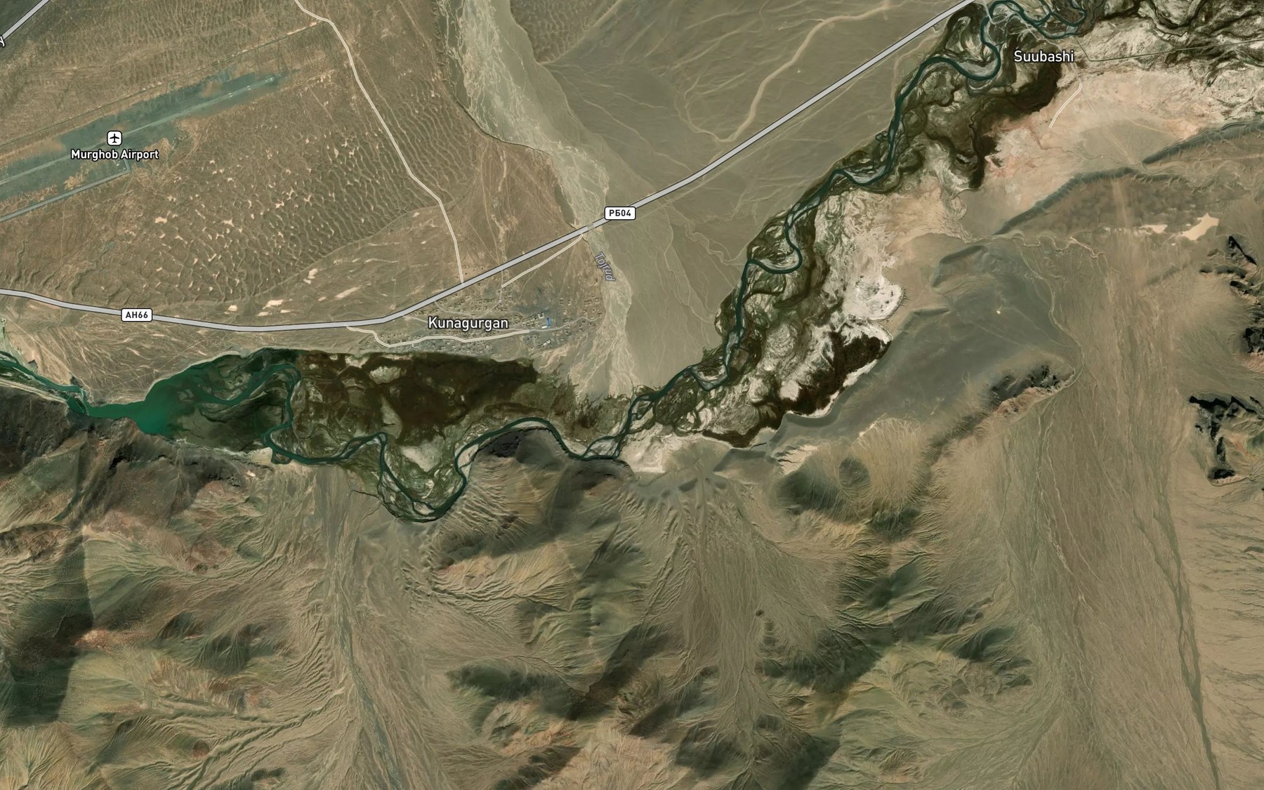 Satellite map of the Oqbaytal