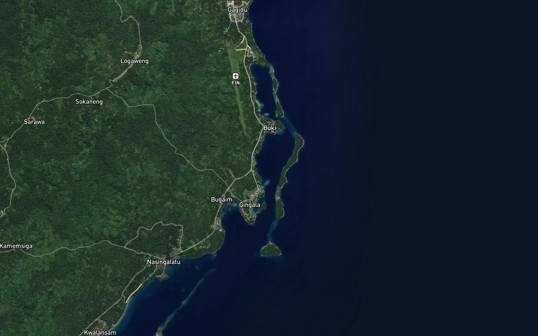 Satellite map of the Dreger Harbour