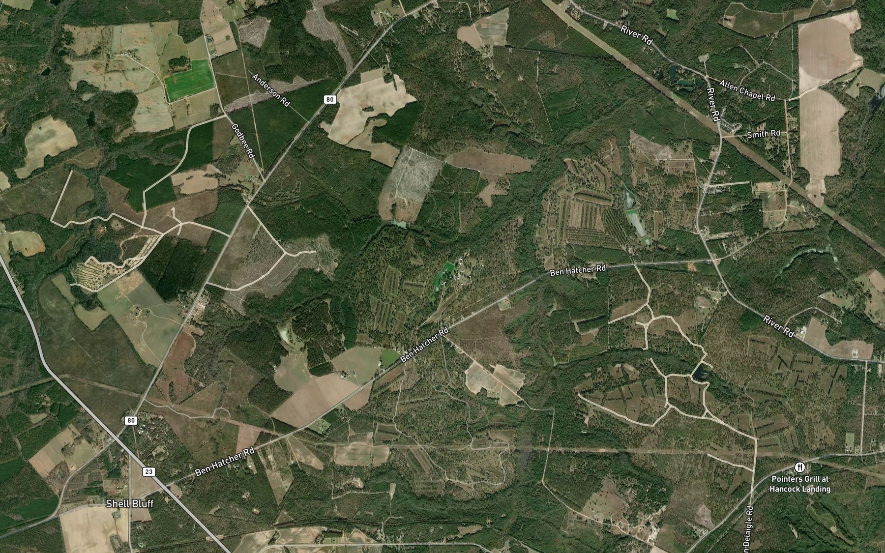 Satellite map of the Smiths Pond