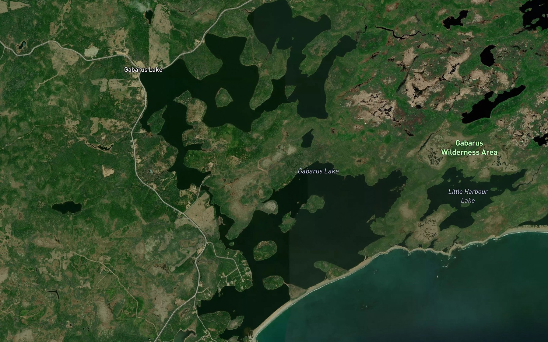 Satellite map of the Gabarus Lake