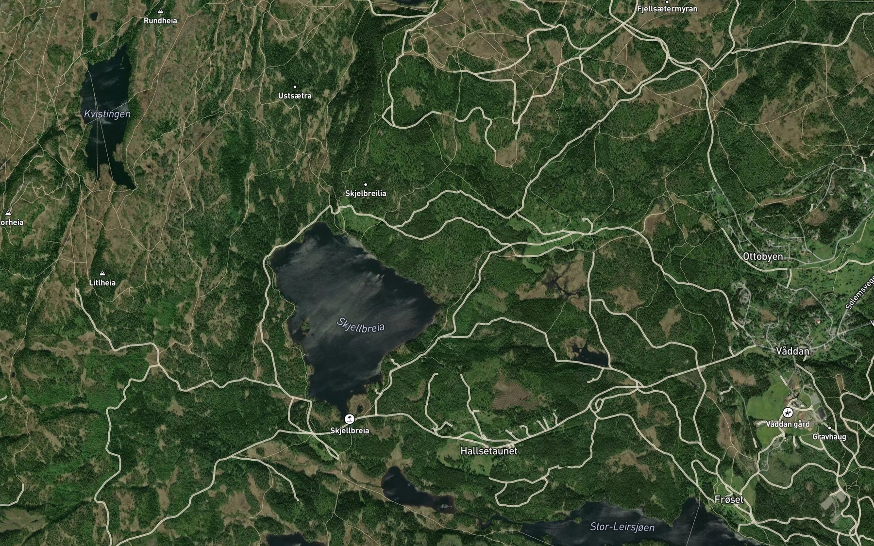 Satellite map of the Kvitsandbekken