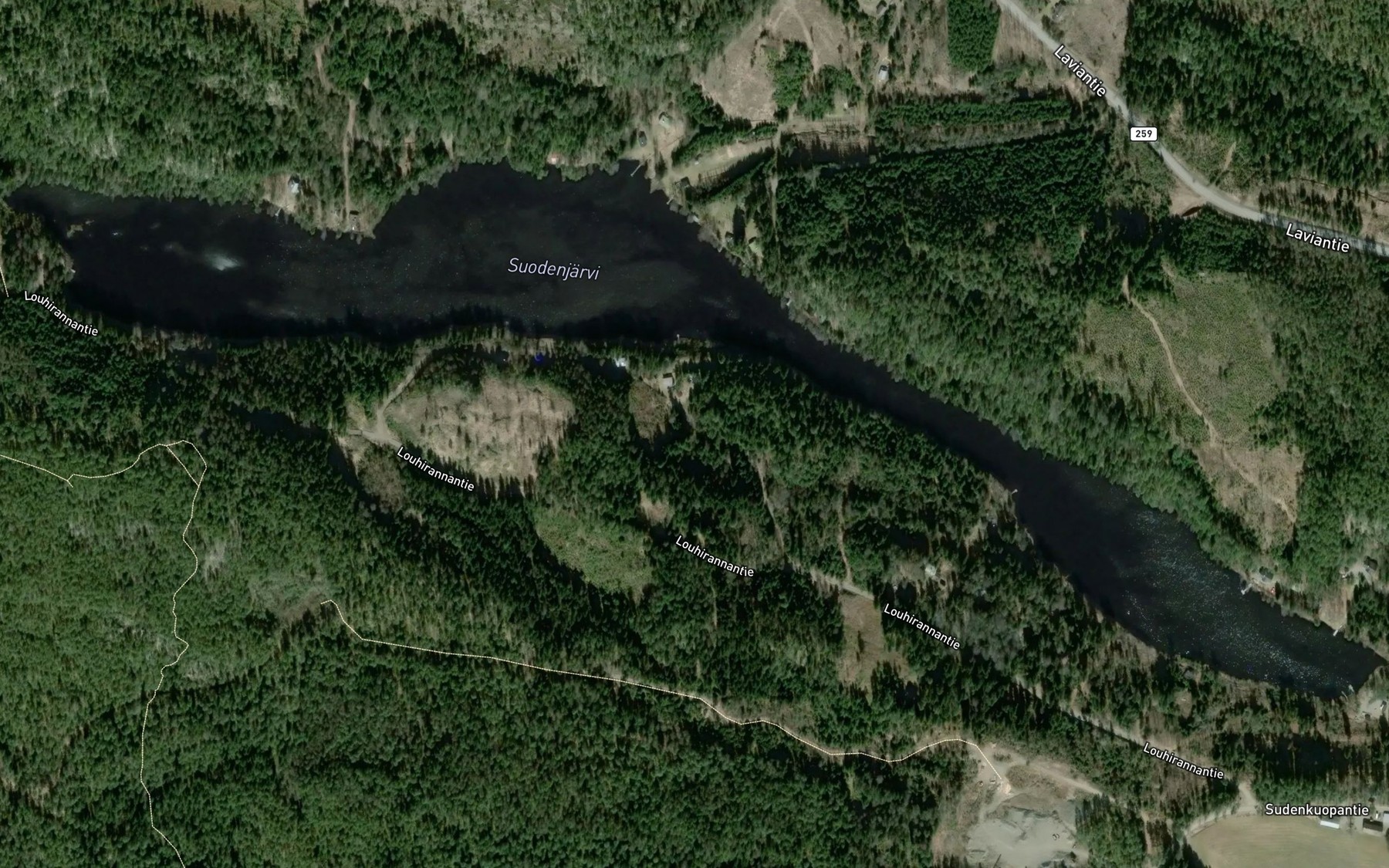 Satellite map of the Suodenjarvi