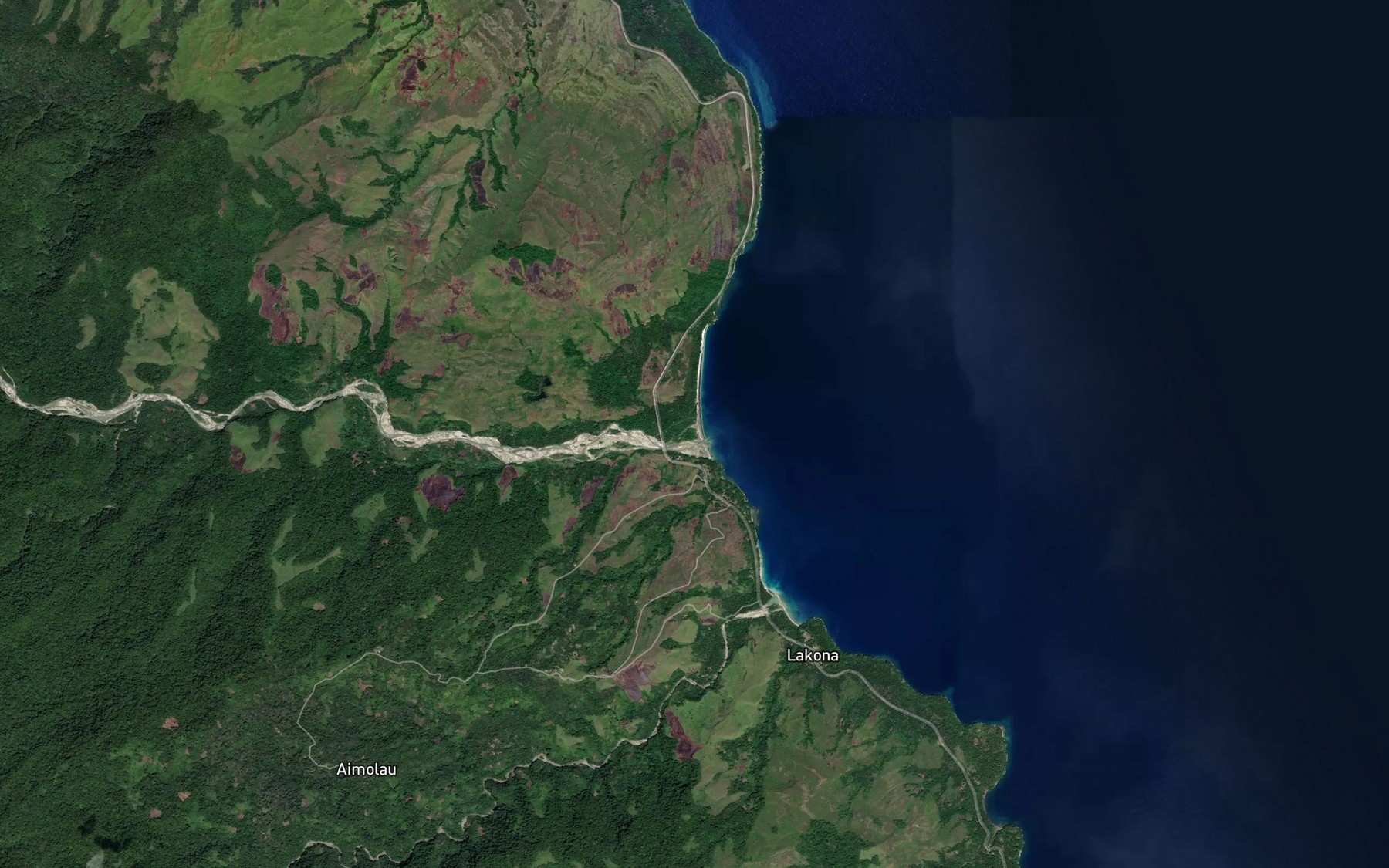 Satellite map of the Masaweng River