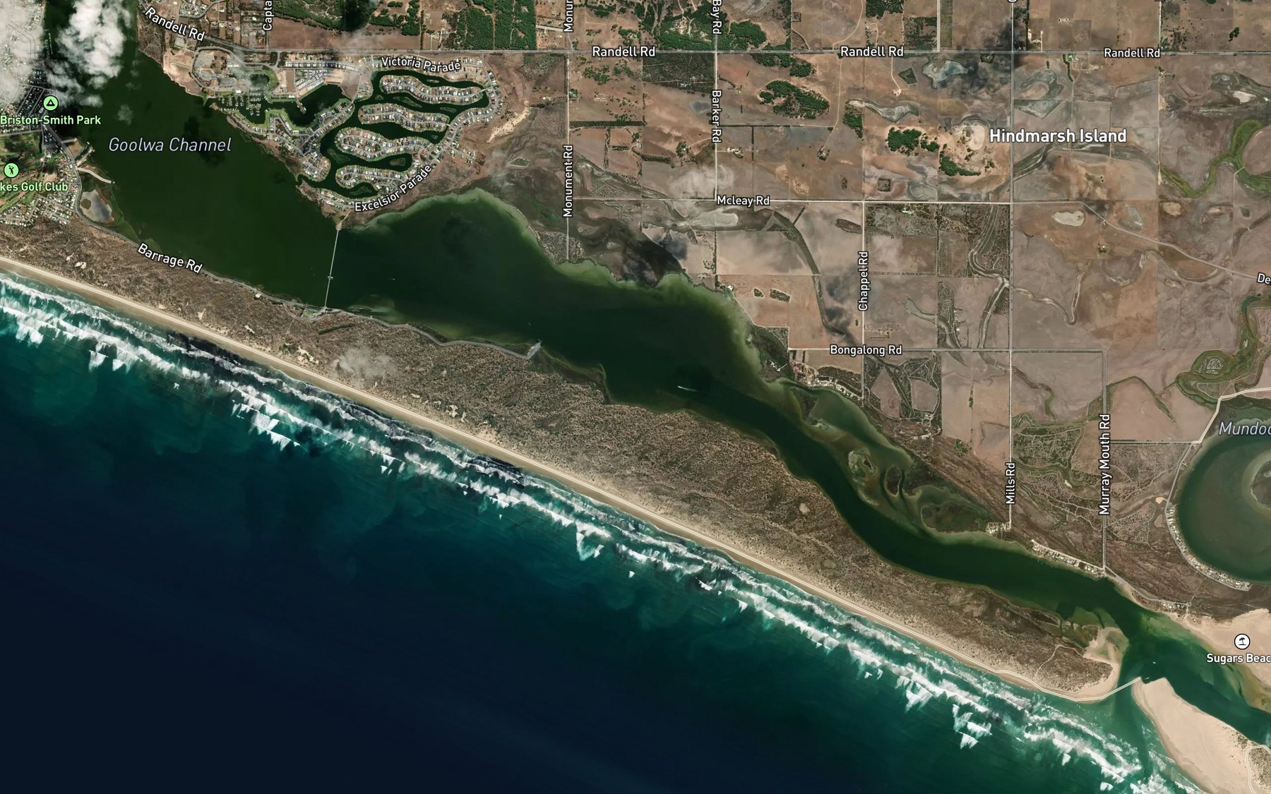 Satellite map of the Swan Bay