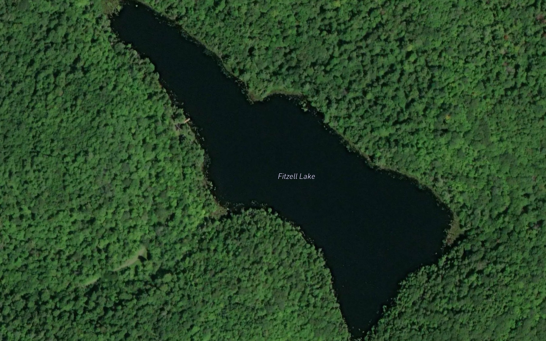 Satellite map of the Fitzell Lake