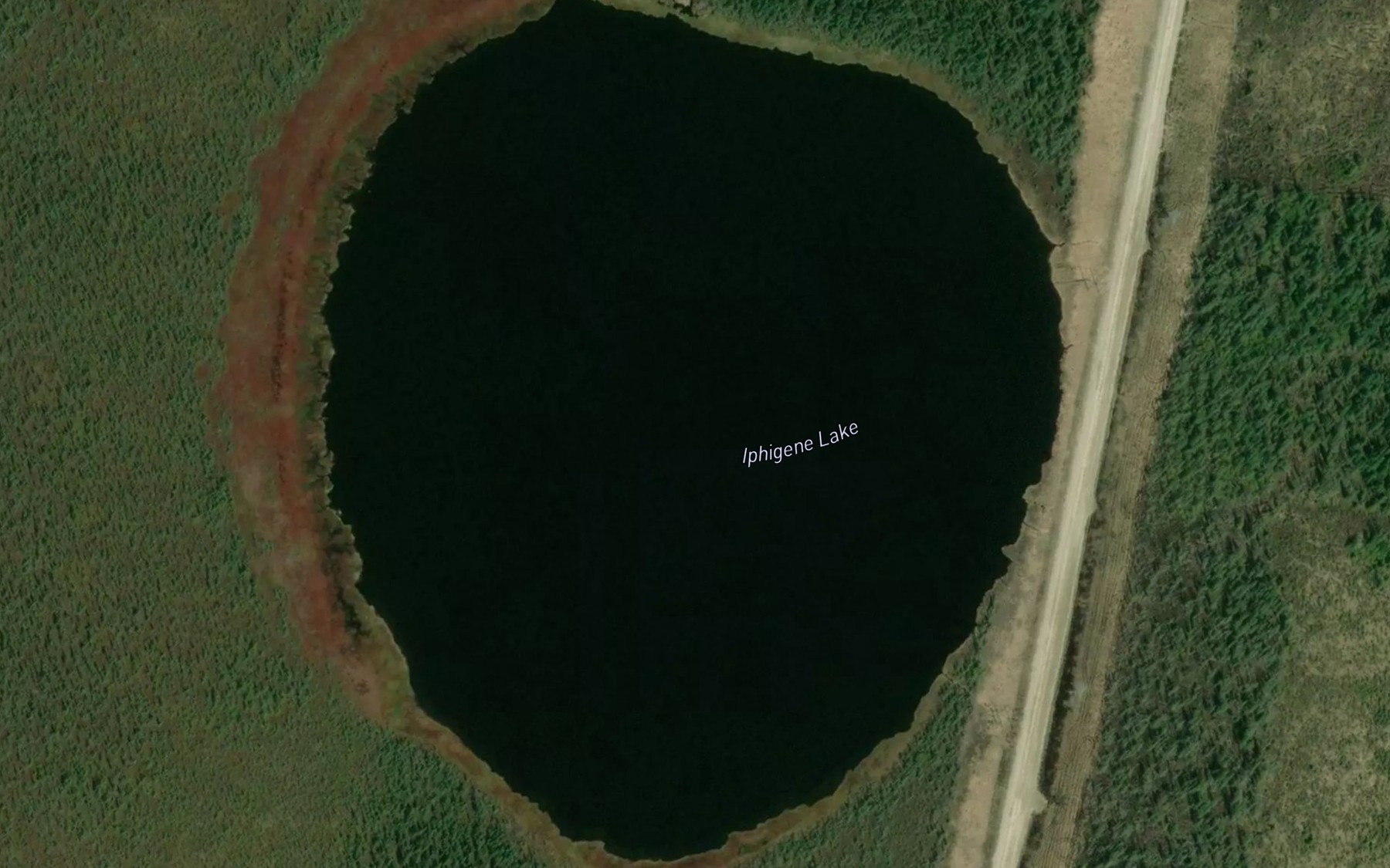 Satellite map of the Iphigene Lake