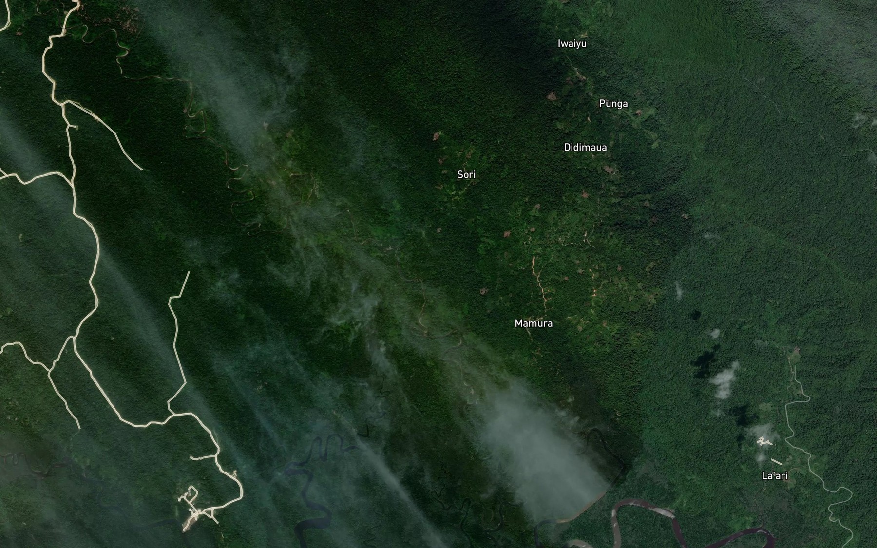 Satellite map of the Wanaua Creek