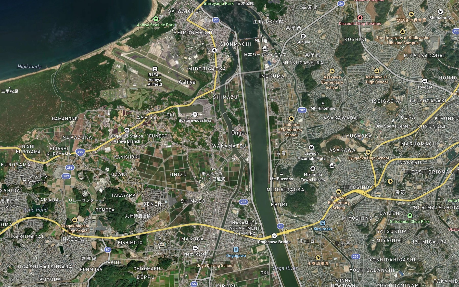 Satellite map of the Mae Kawa