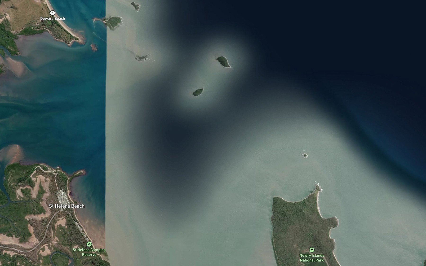 Satellite map of the St Helens Bay