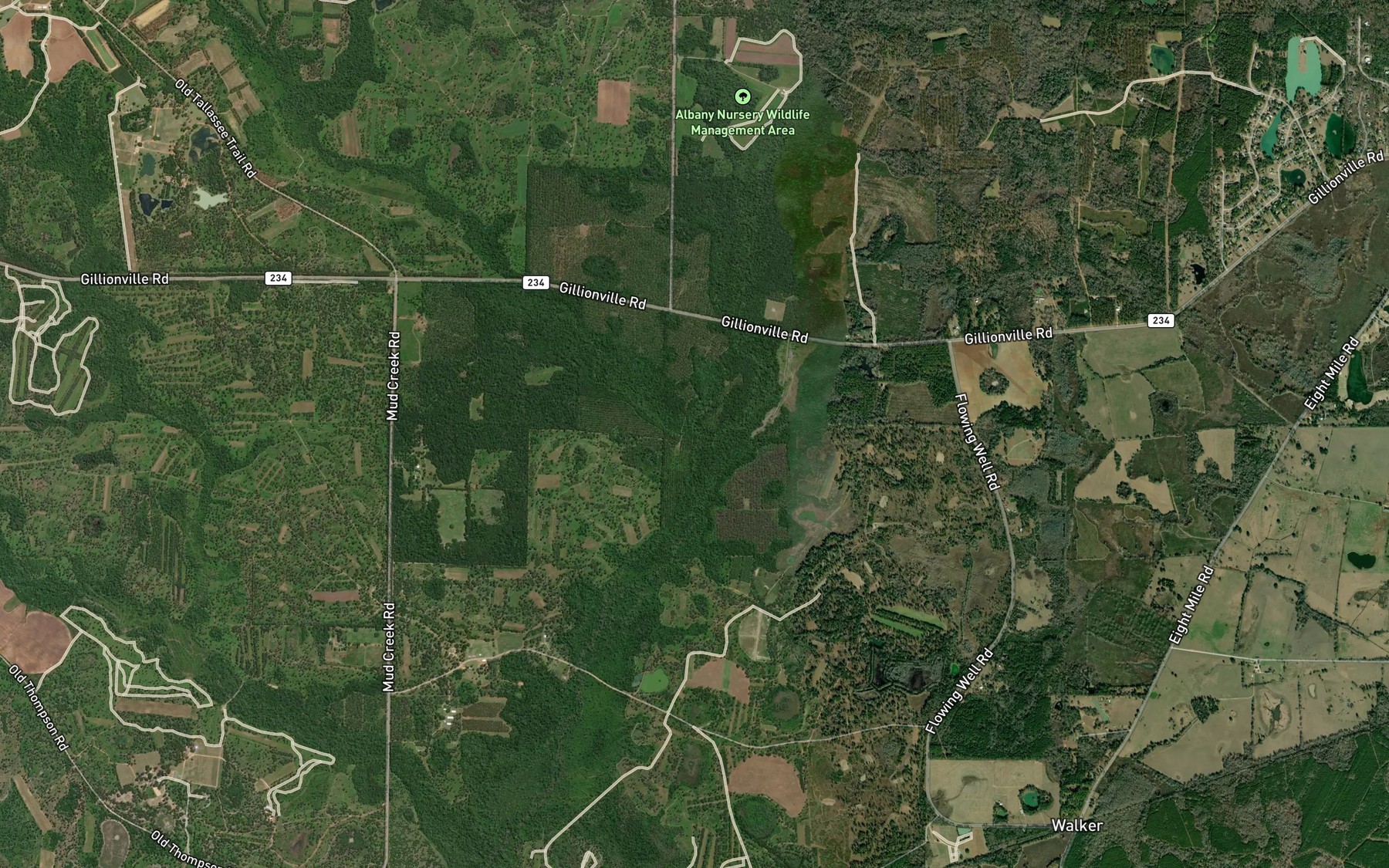 Satellite map of the Tallahassee Creek