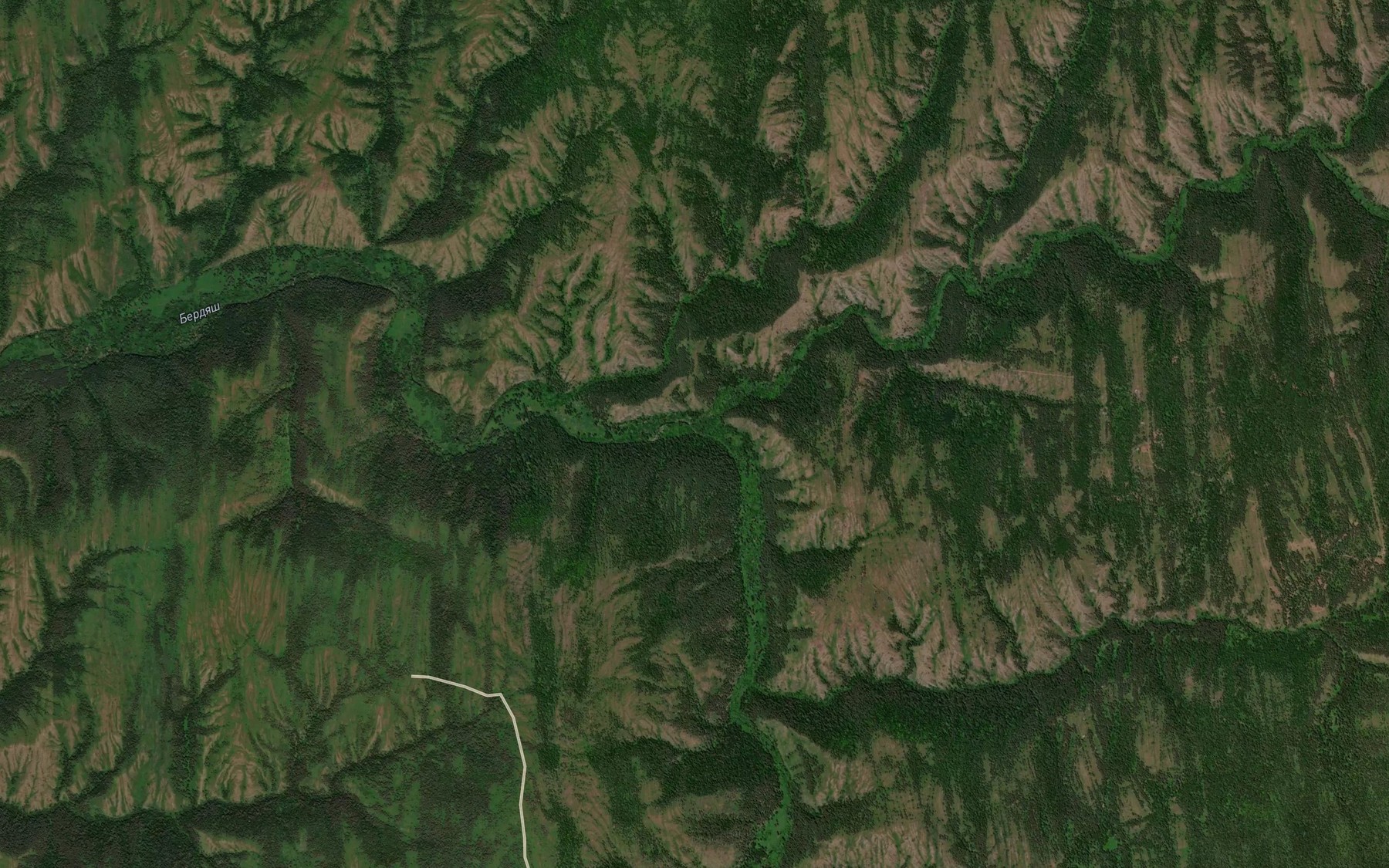 Satellite map of the Tekal'