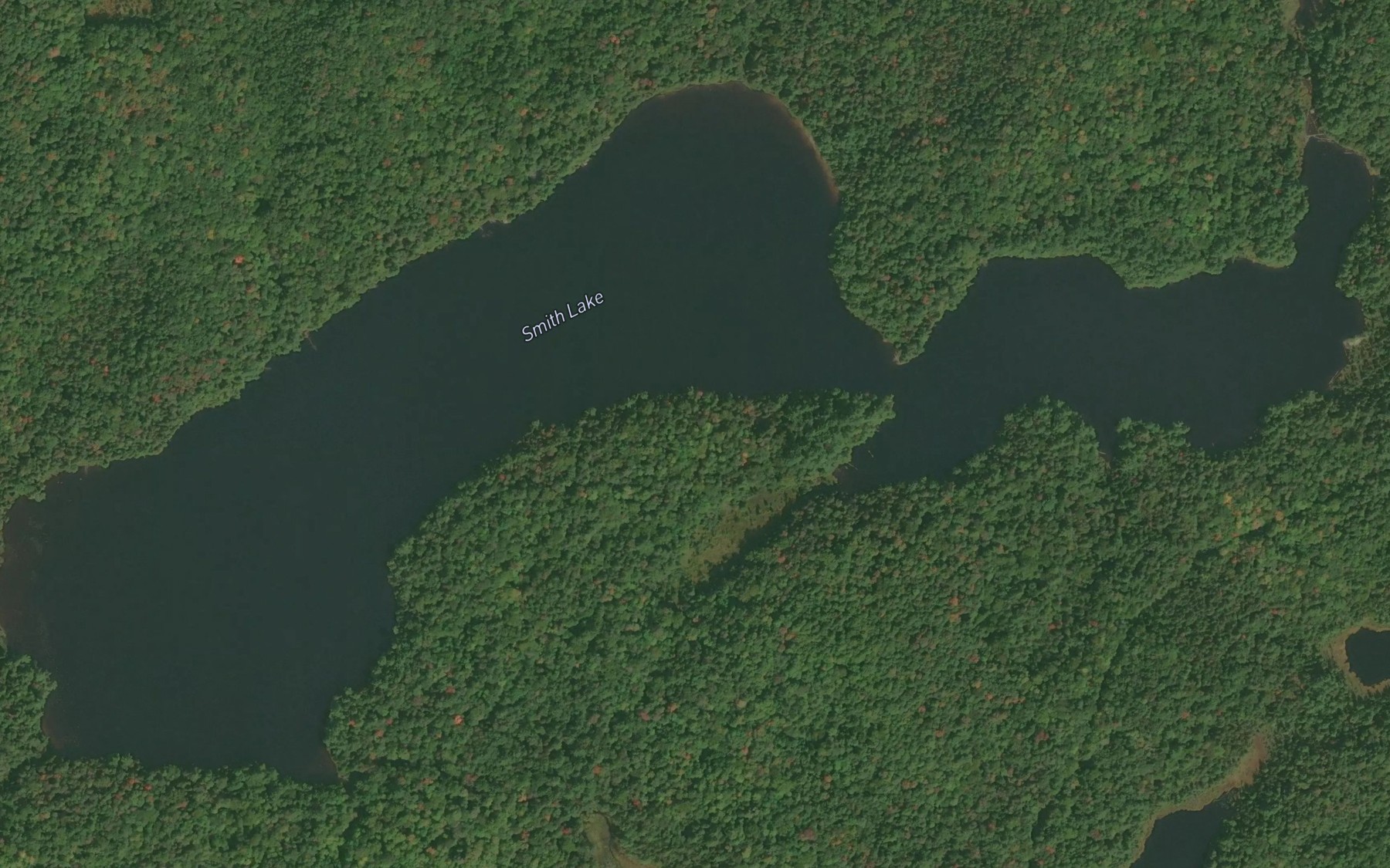 Satellite map of the Smith Lake