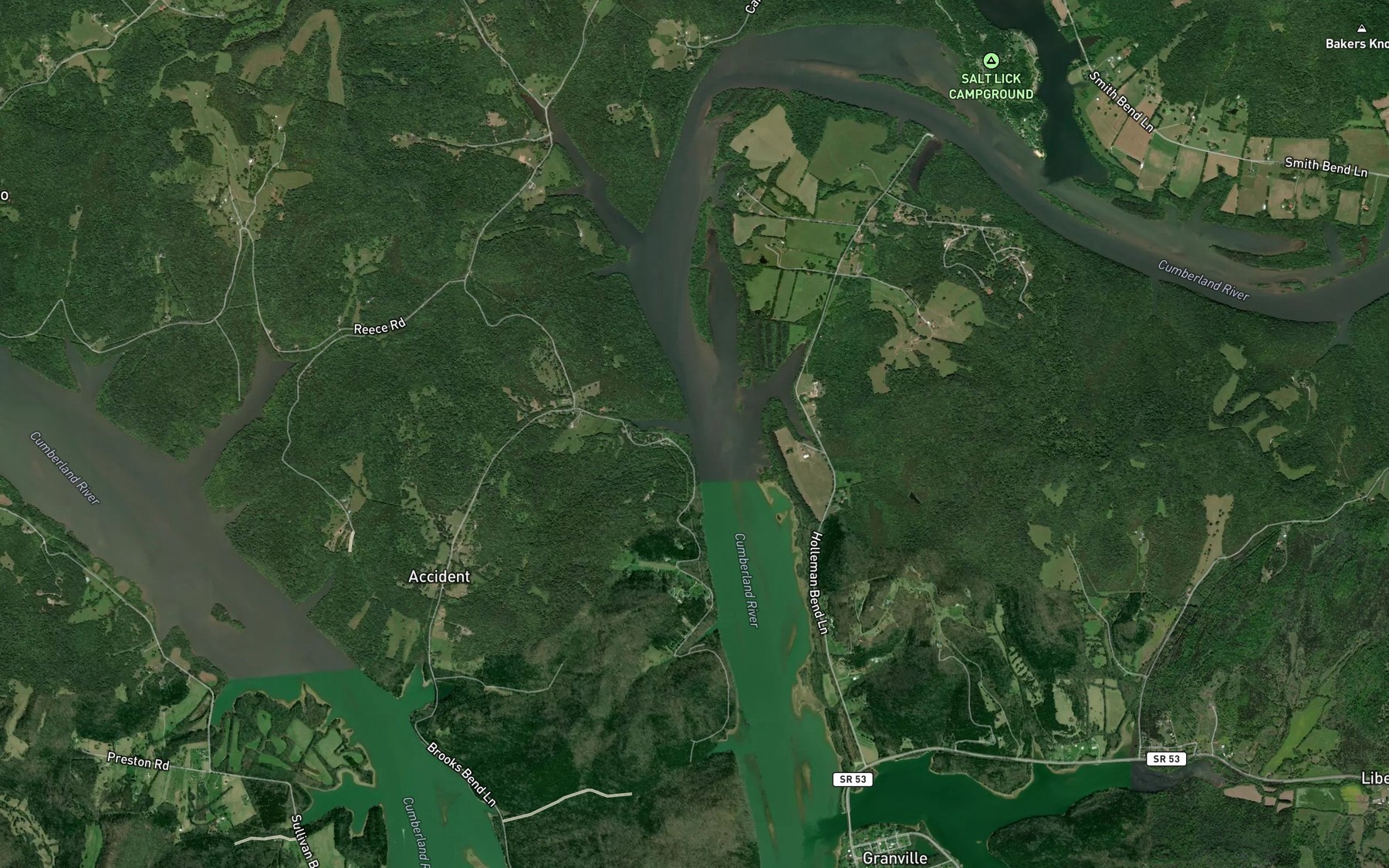 Satellite map of the Phillips Branch