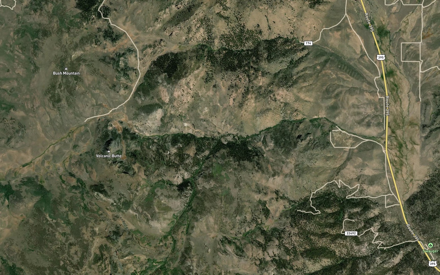 Satellite map of the Huntoon Creek