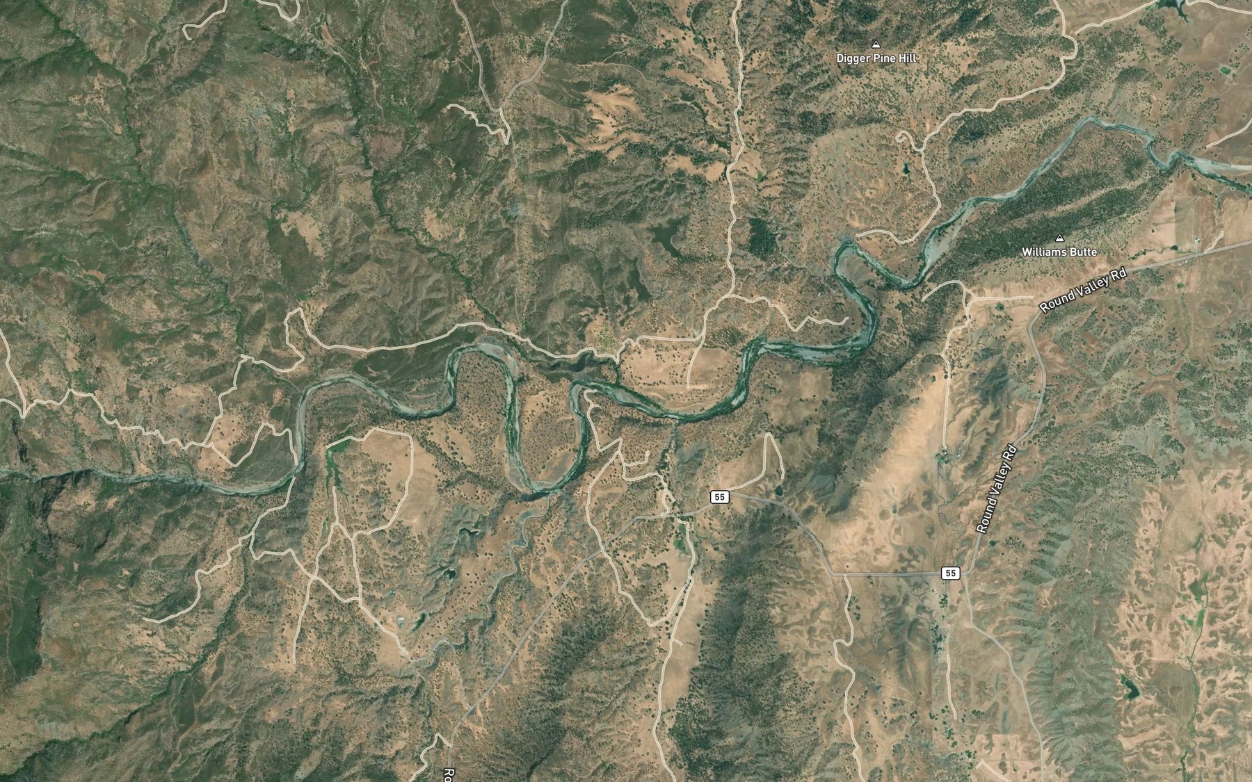 Satellite map of the Mill Creek