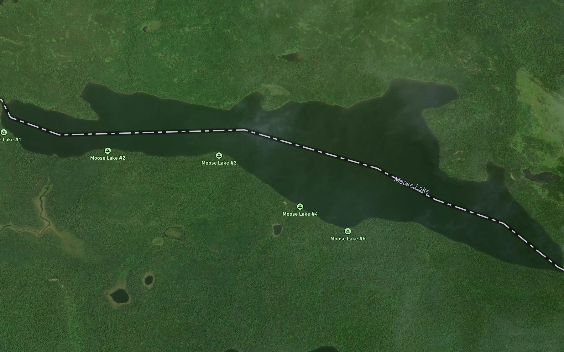 Satellite map of the Moose Lake