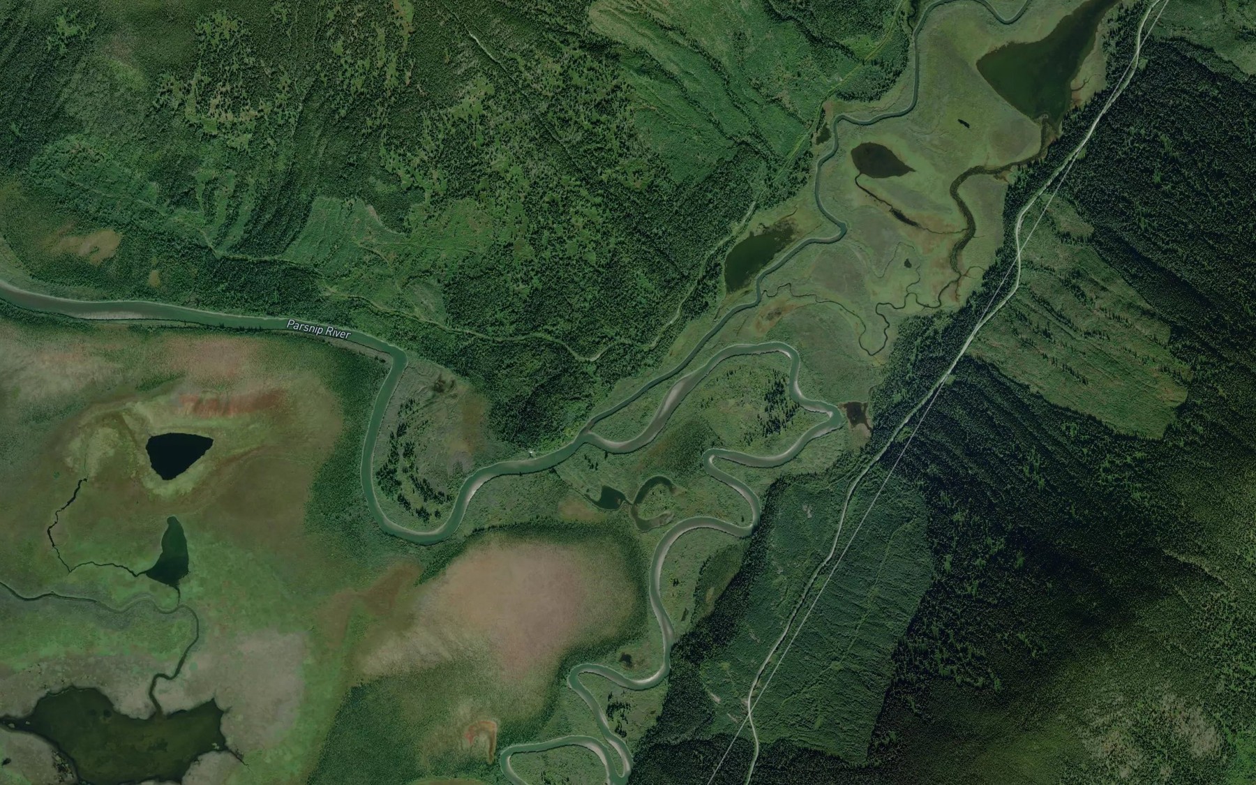 Satellite map of the Hominka River