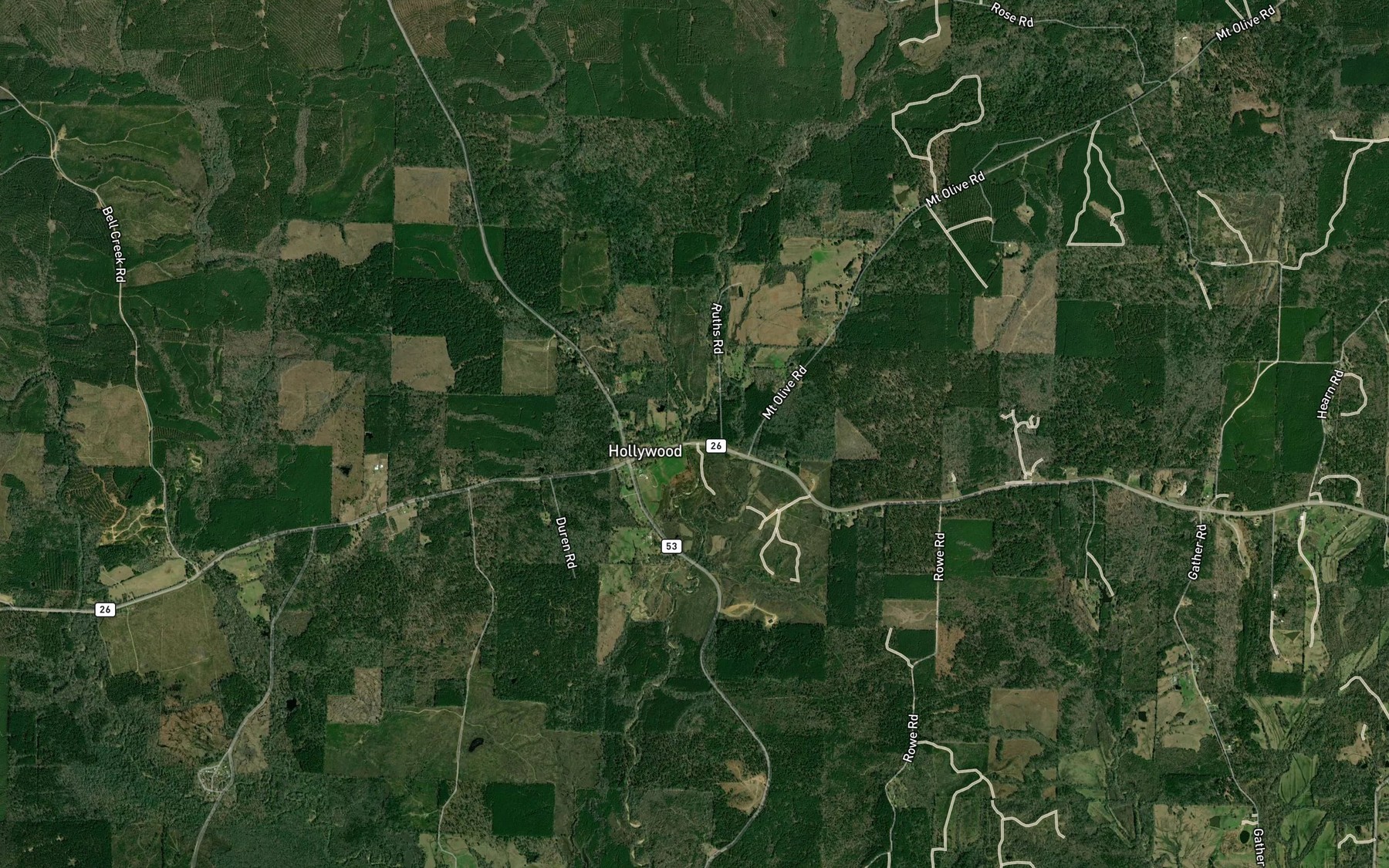 Satellite map of the Stroud Creek