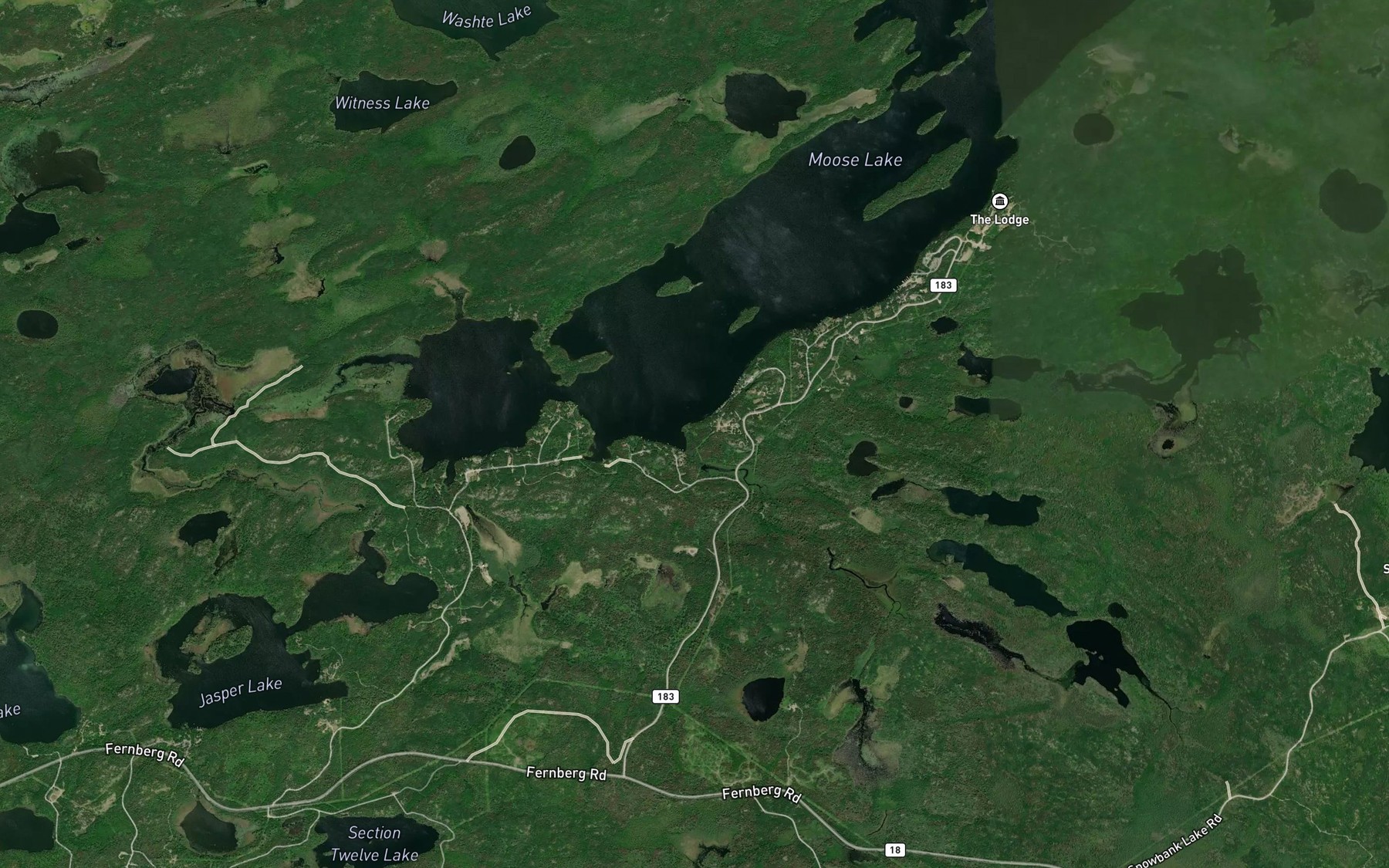 Satellite map of the Uncle Judas Creek