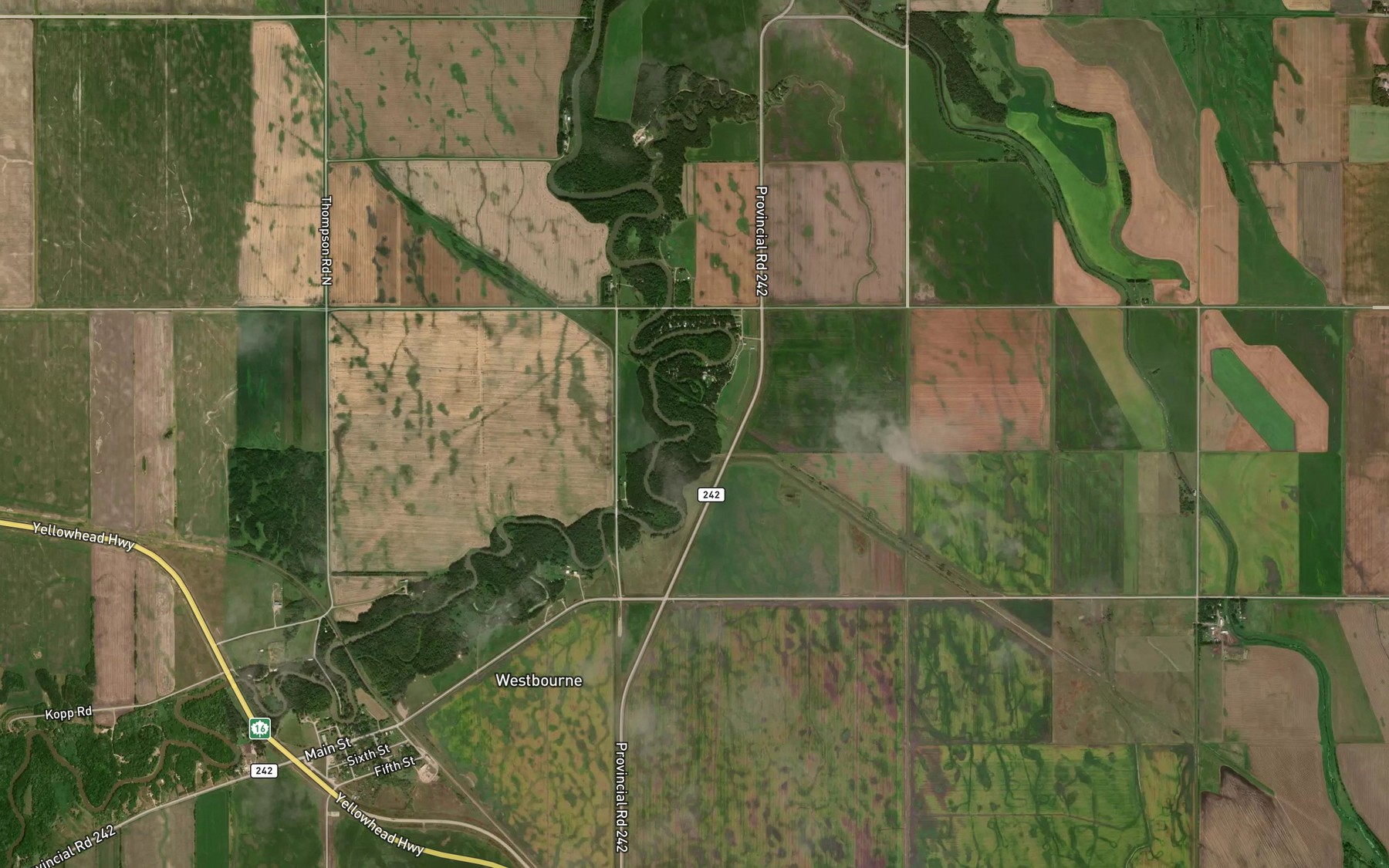 Satellite map of the Perch Creek