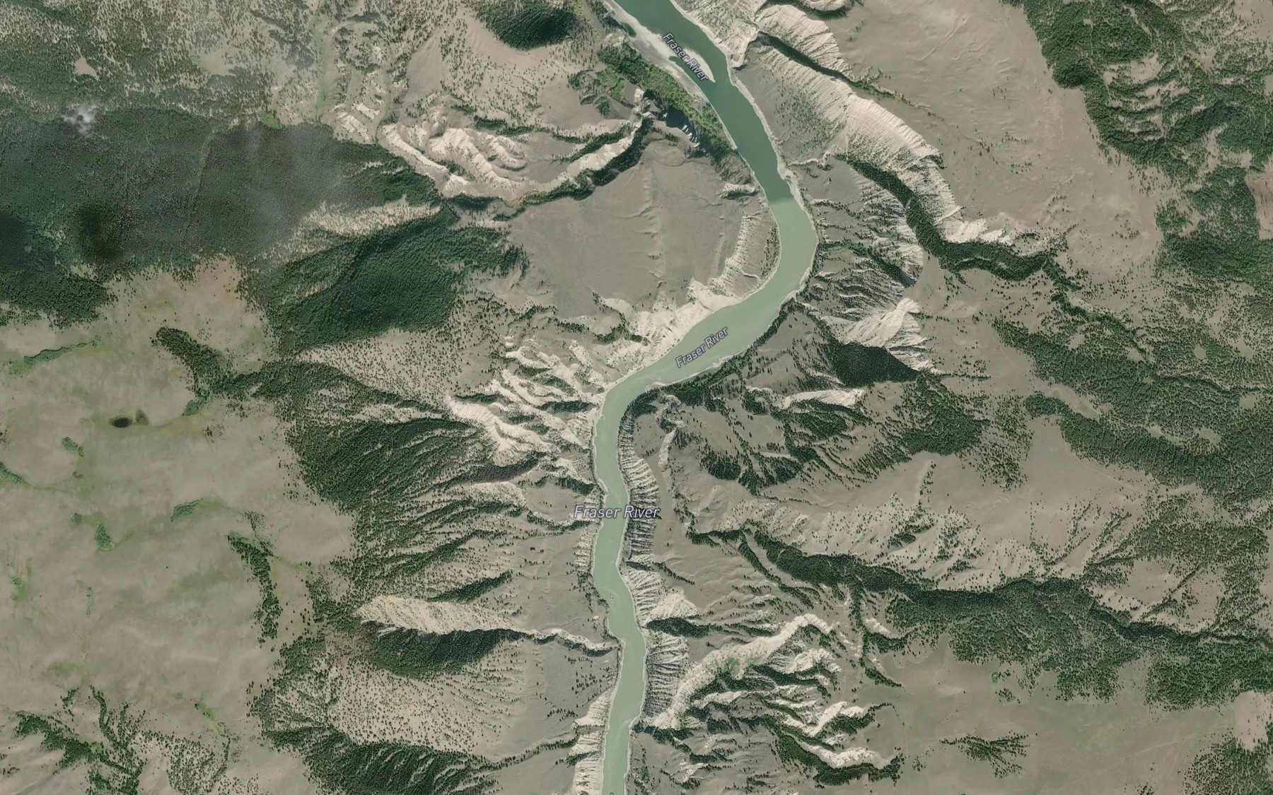 Satellite map of the Tom Hutch Creek