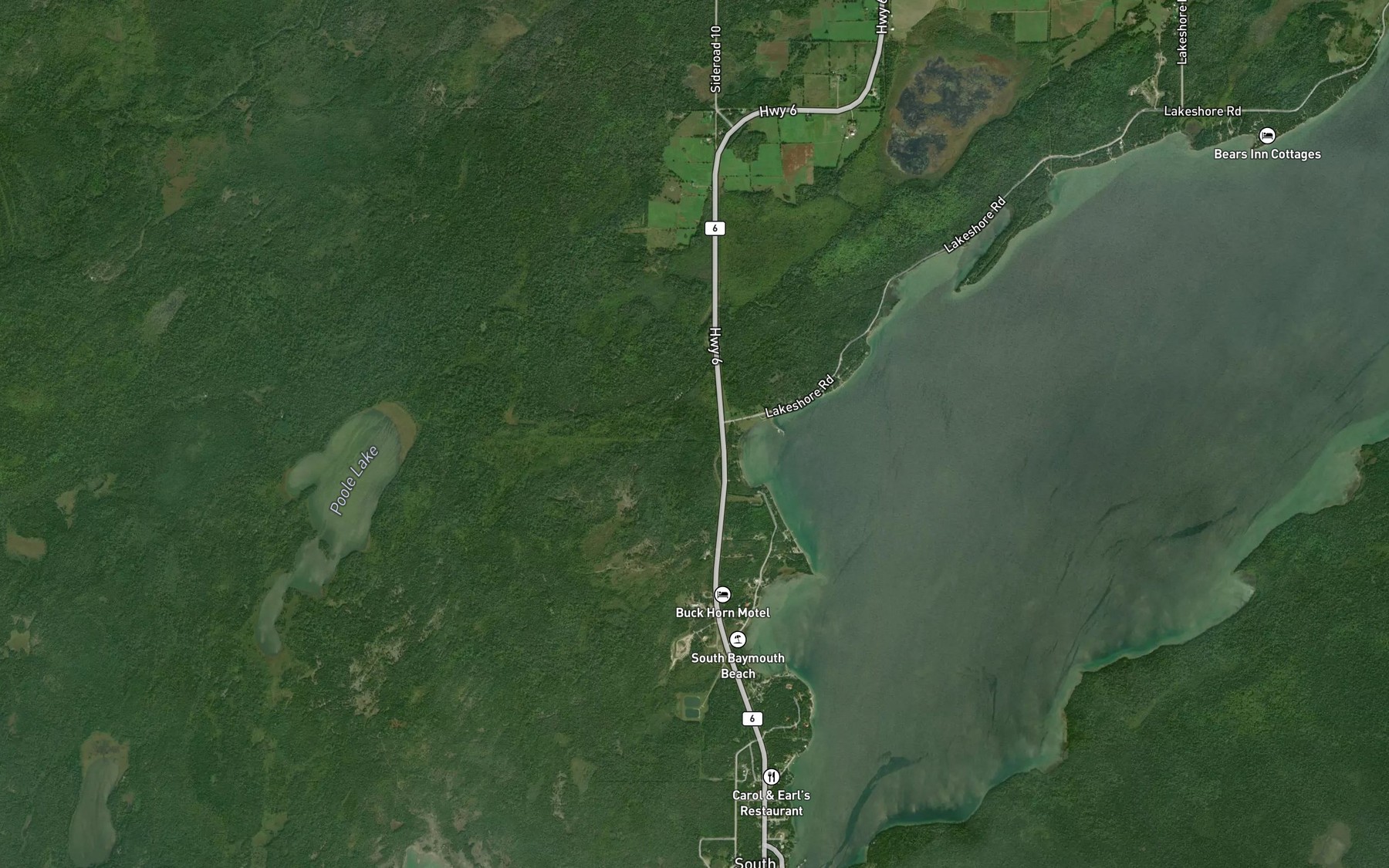 Satellite map of the McKim Bay
