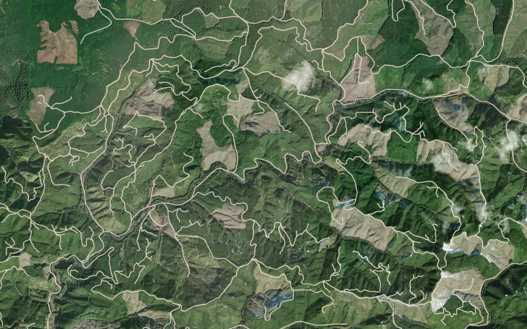 Satellite map of the South Fork Matson Creek