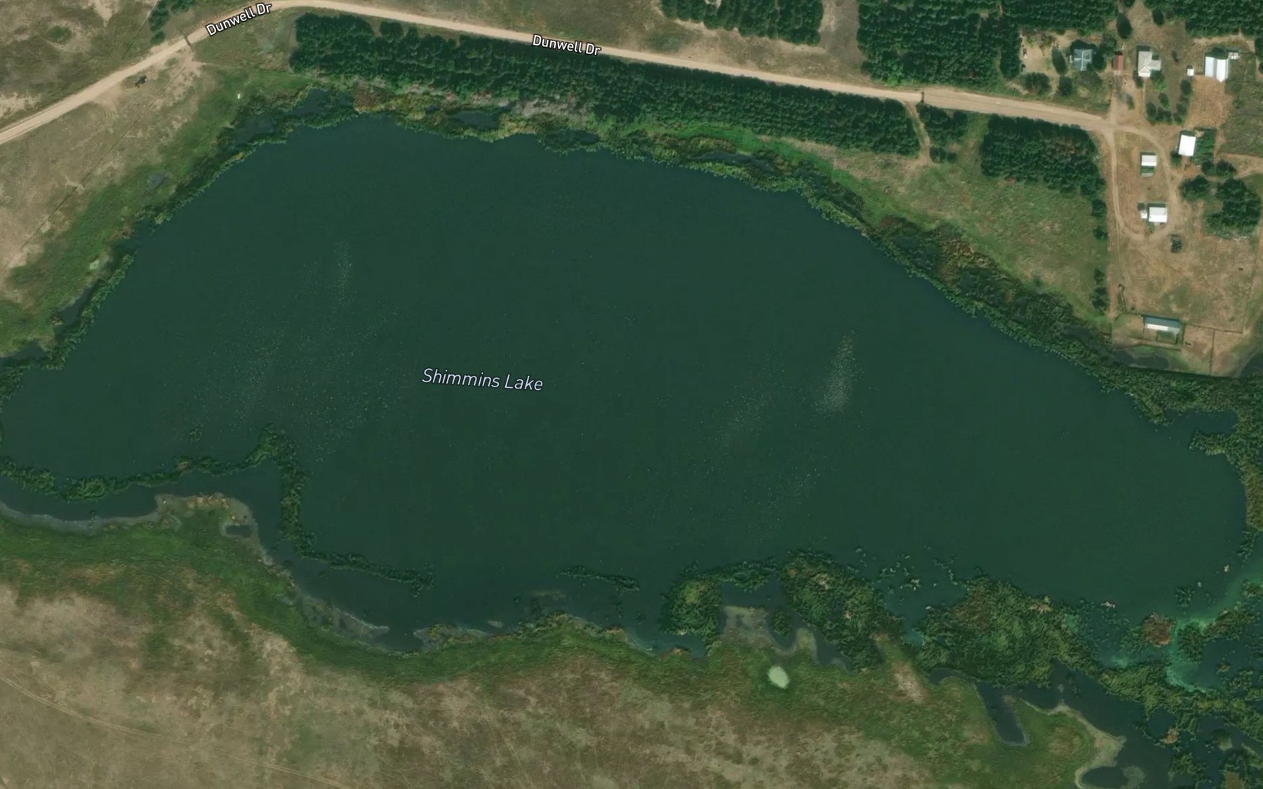 Satellite map of the Shimmins Lake