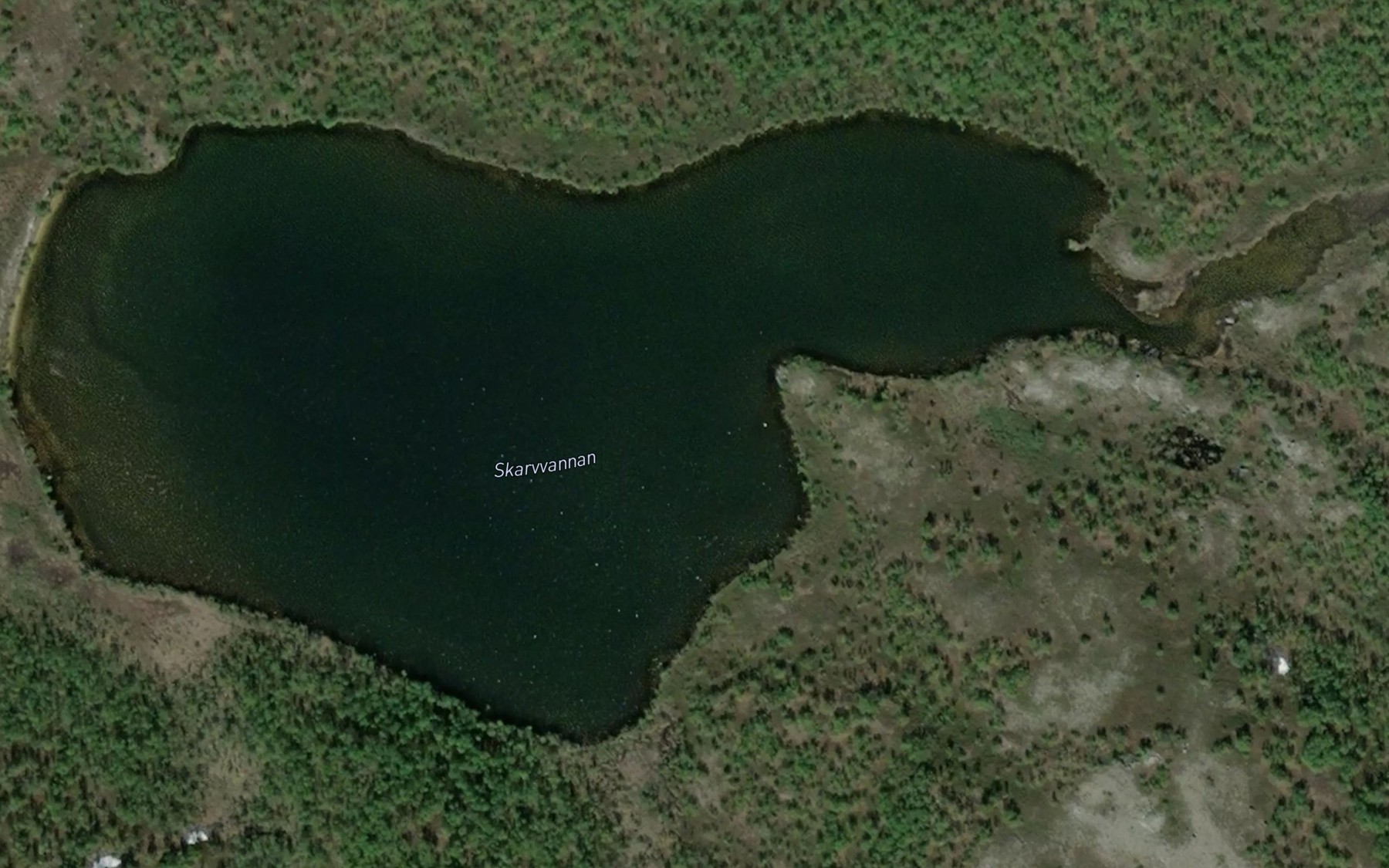 Satellite map of the Skarvvatna