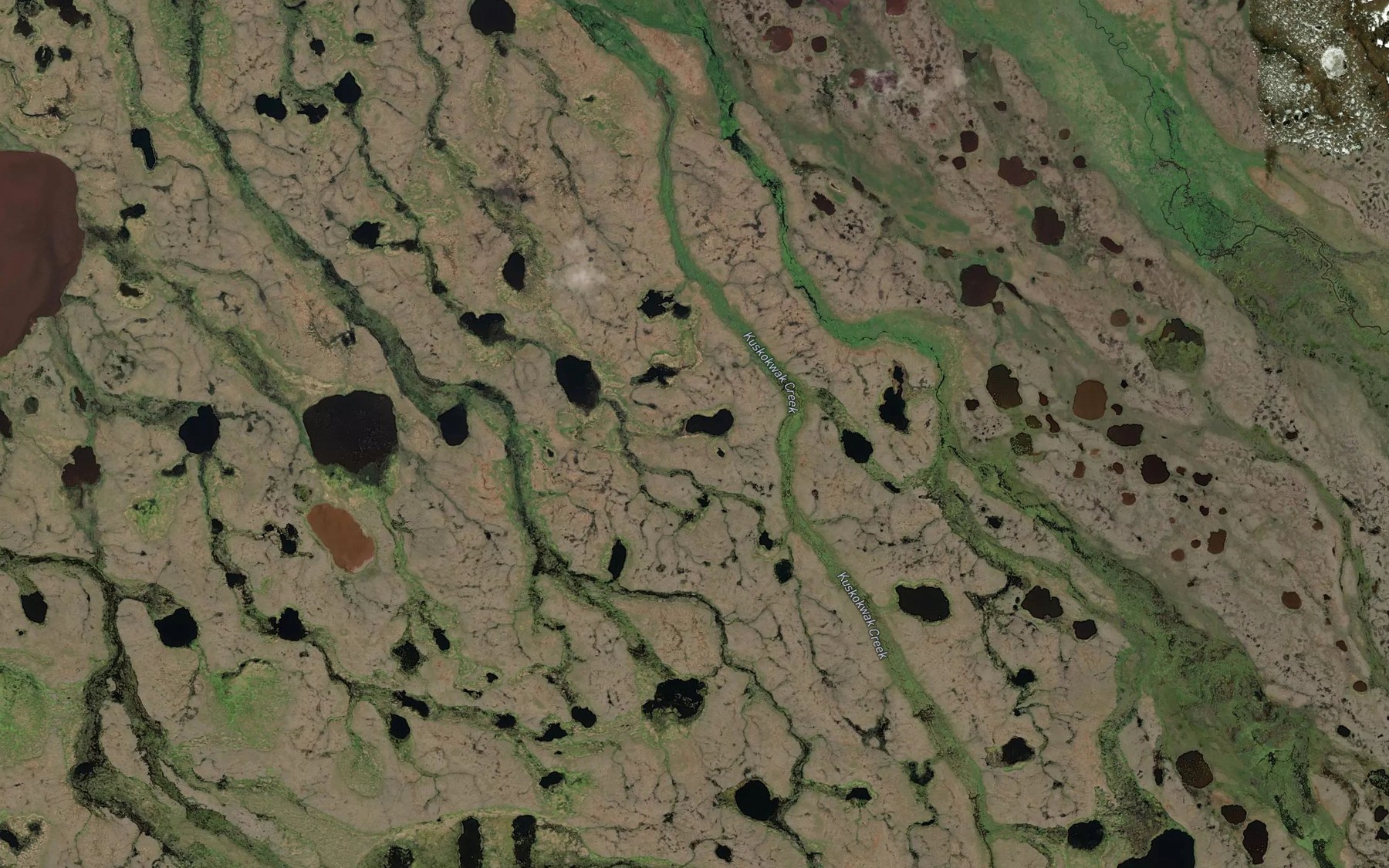 Satellite map of the Magaktlek Creek