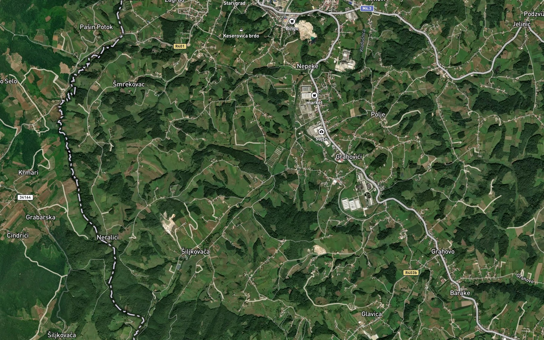Satellite map of the Nepeka