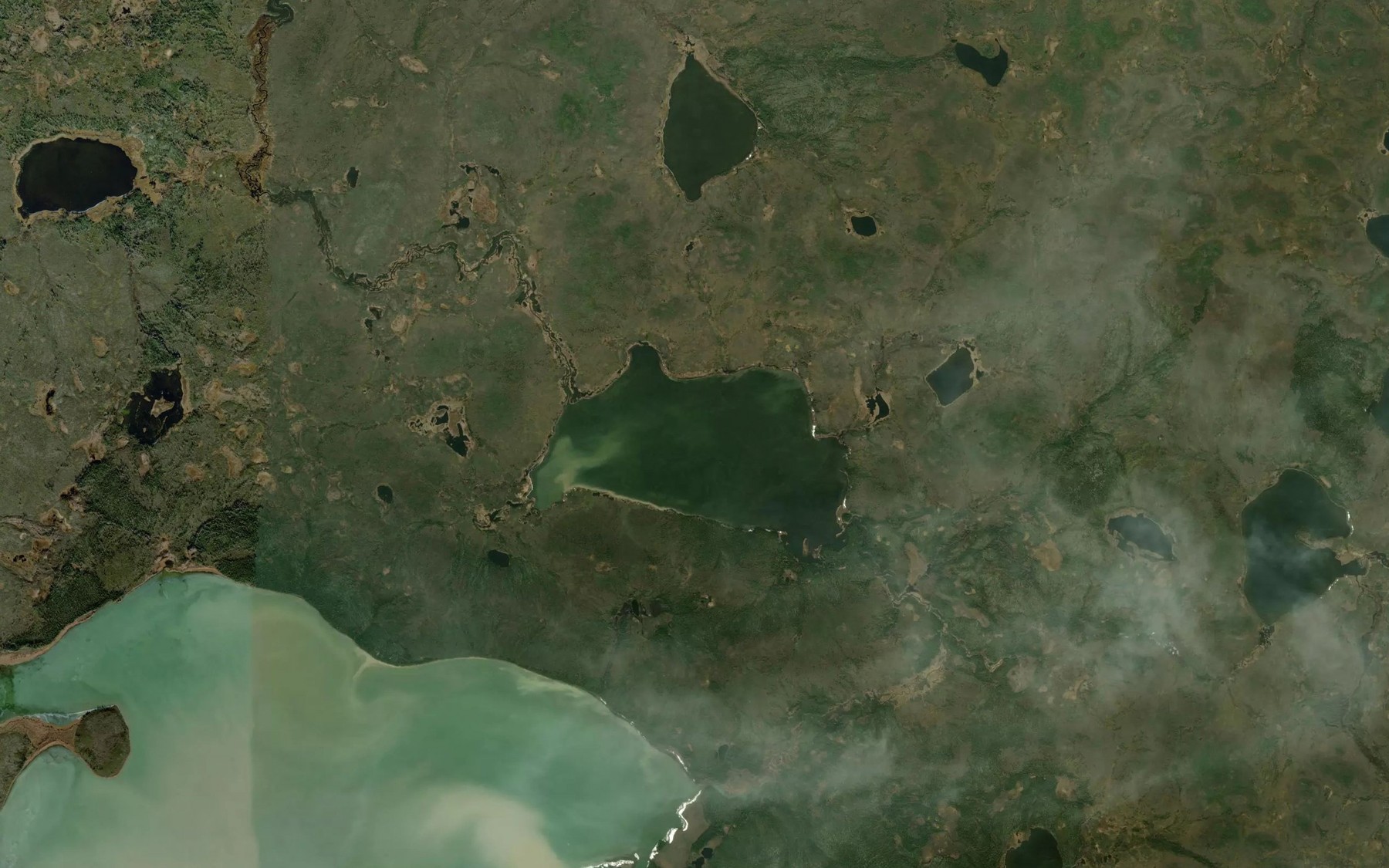 Satellite map of the Belyea Lake