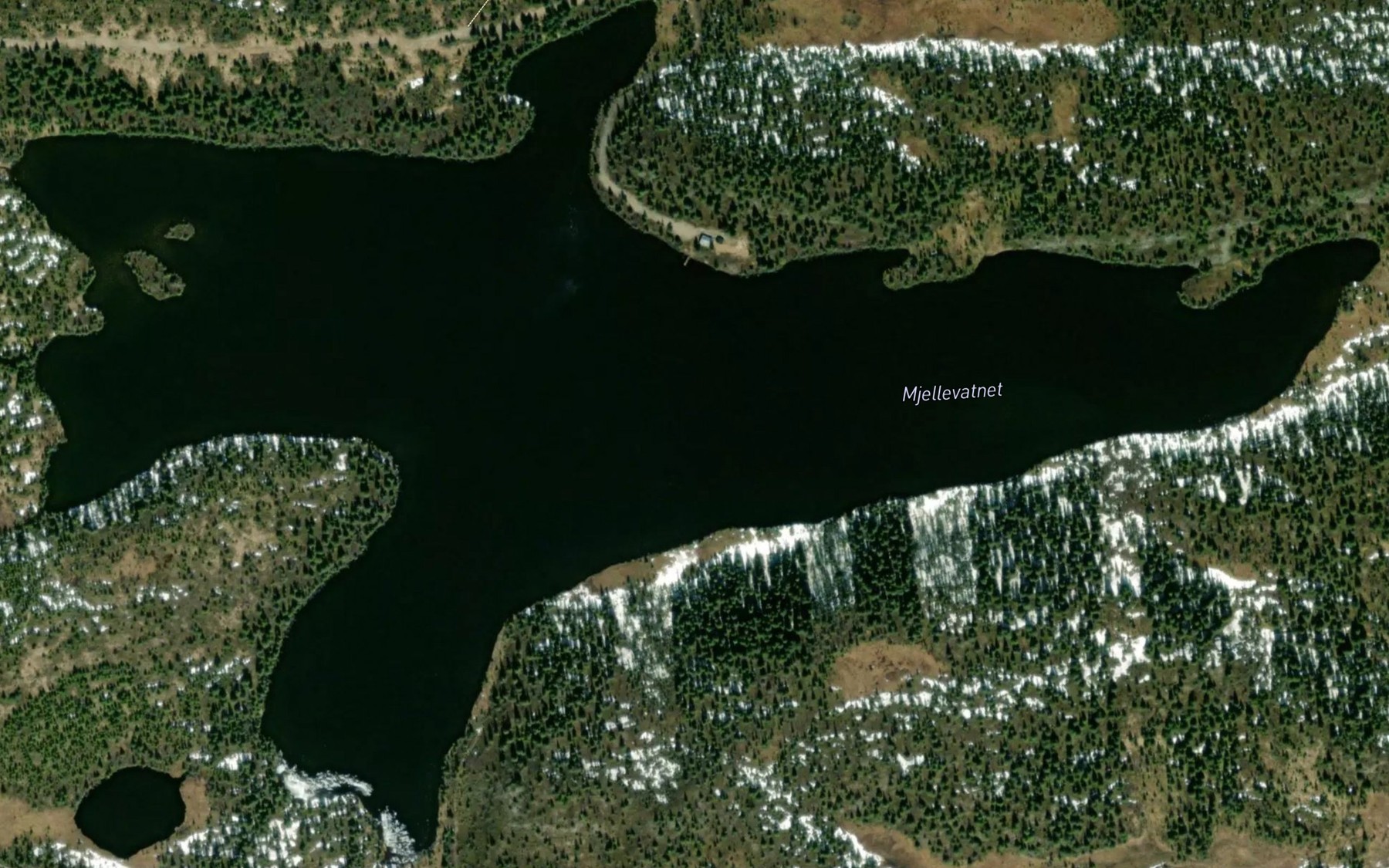 Satellite map of the Mjellvatnet