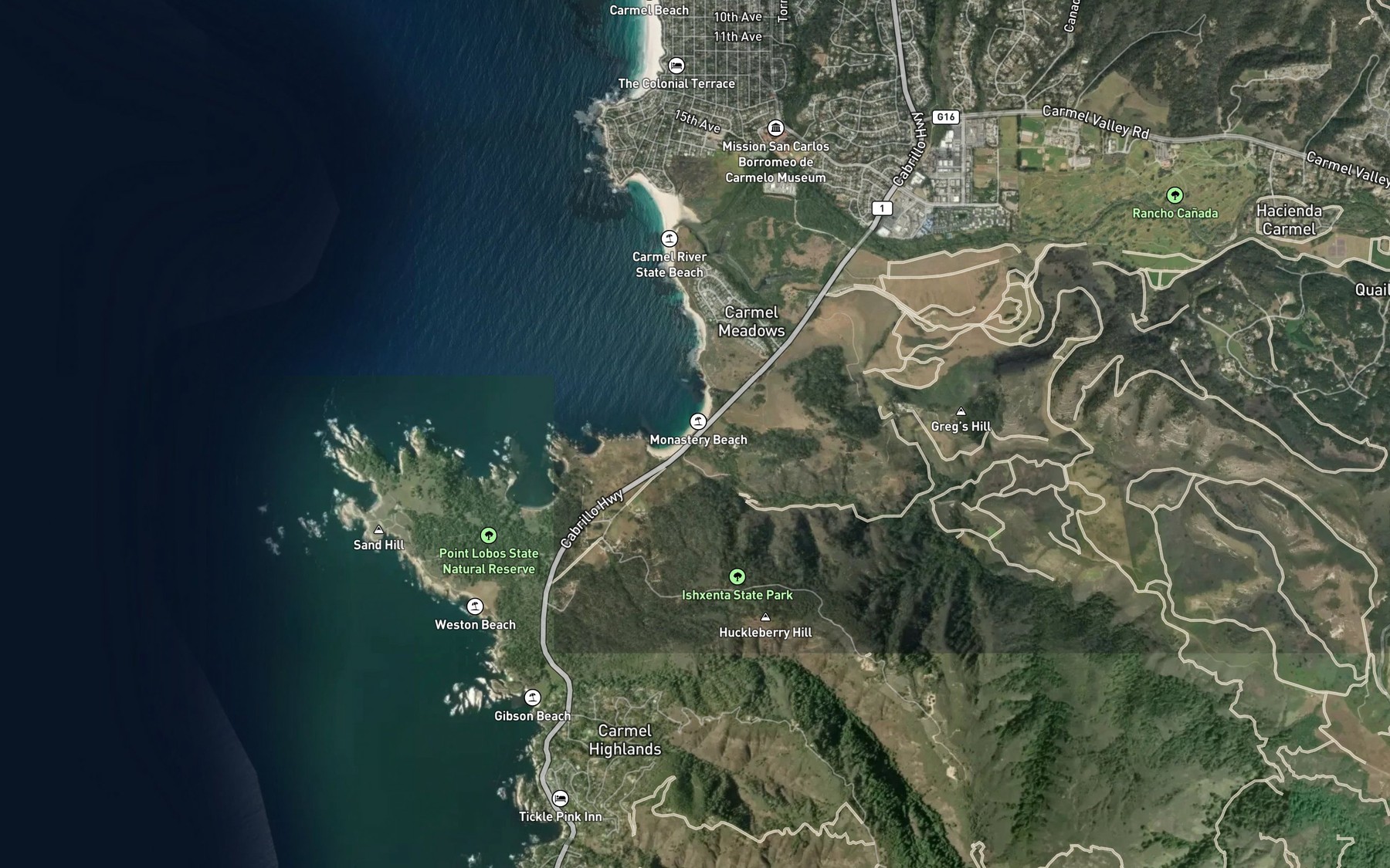Satellite map of the San Jose Creek